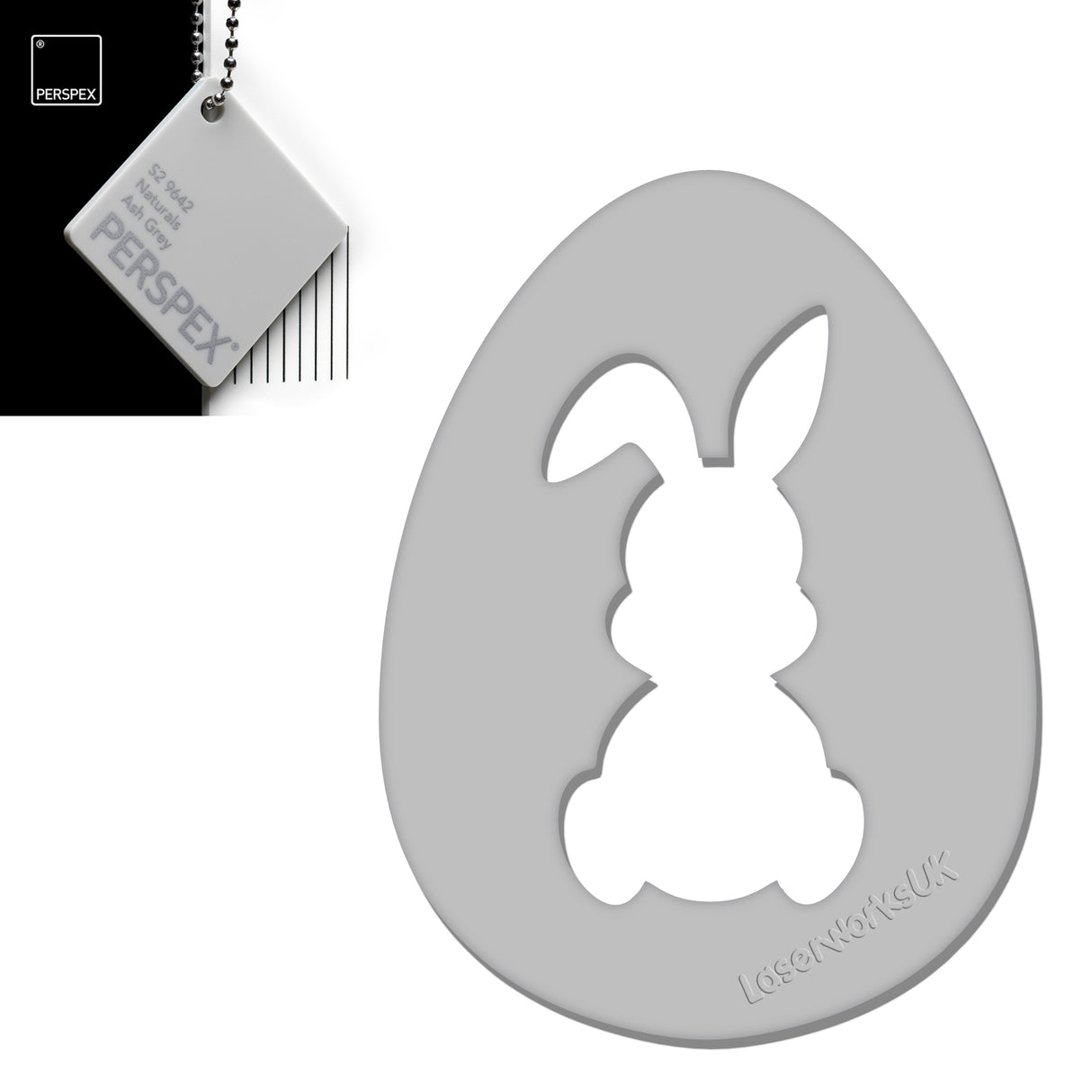 Acrylic Easter Egg With Bunny Cutout - (6cm Pack of 7) - Laserworksuk