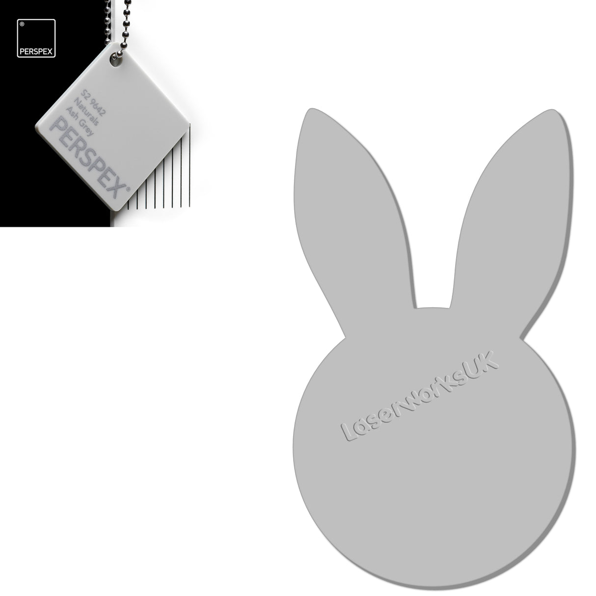 Acrylic Easter Bunny - Rabbit Head Blanks (8cm Pack of 6) - Laserworksuk