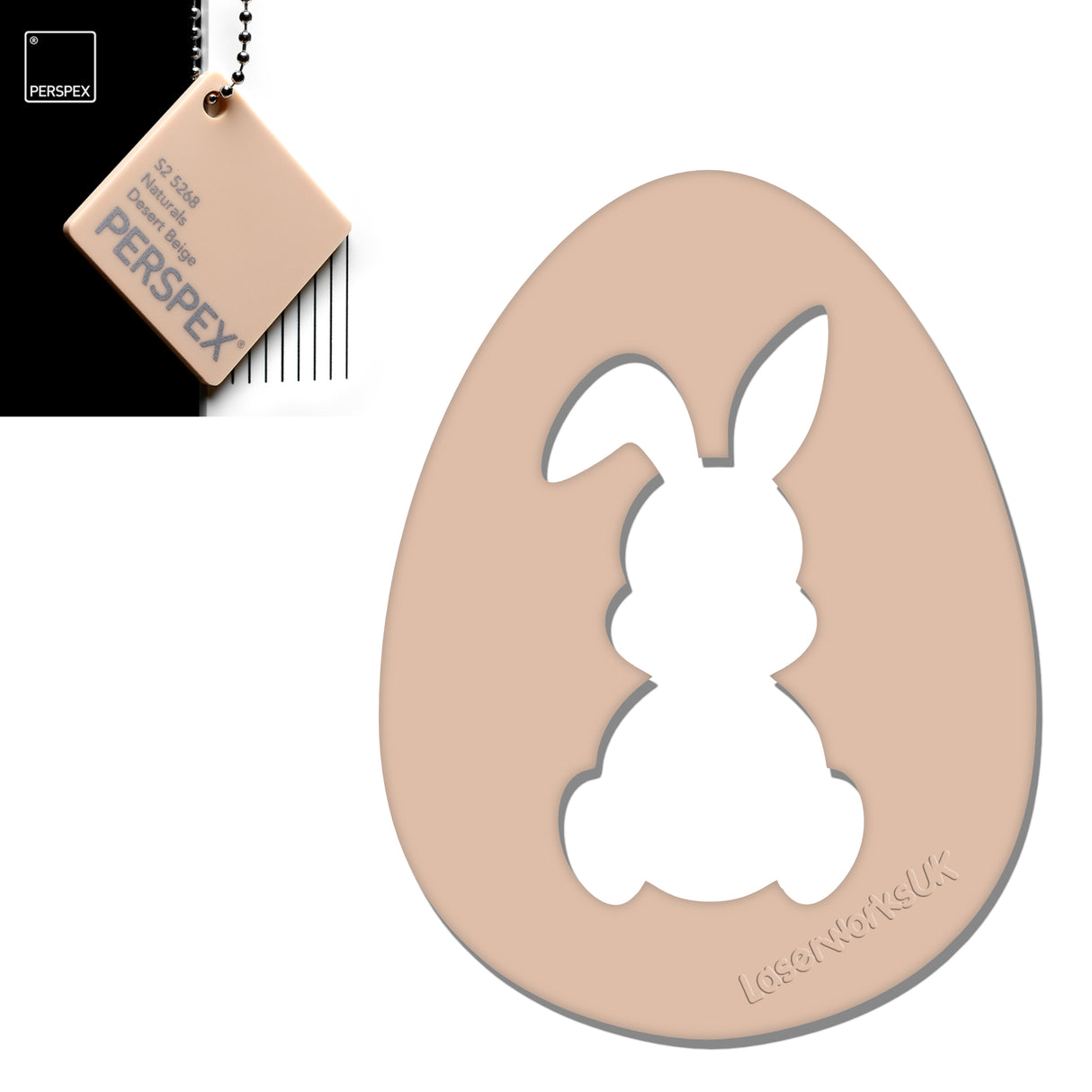 Acrylic Easter Egg With Bunny Cutout - (6cm Pack of 7) - Laserworksuk