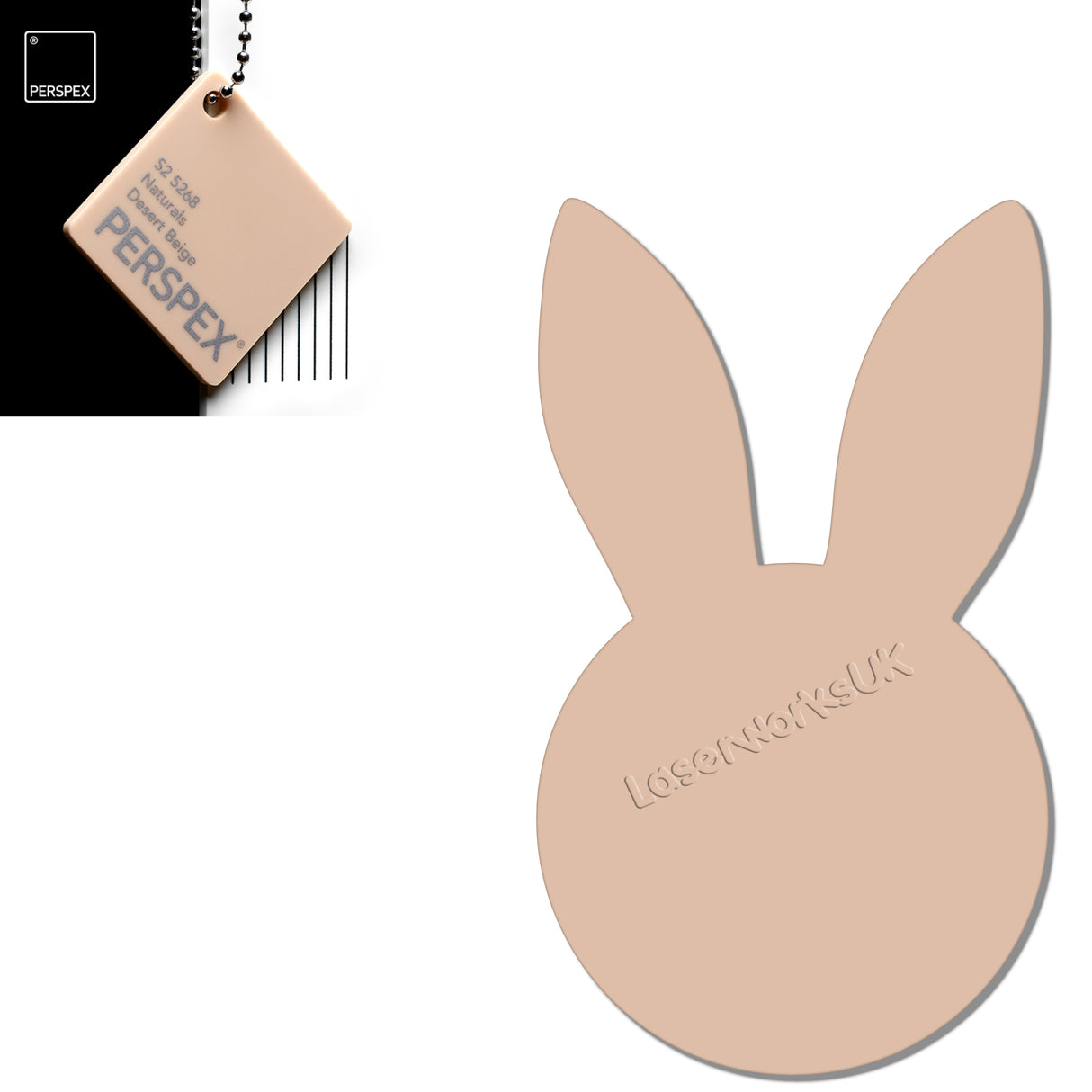 Acrylic Easter Bunny - Rabbit Head Blanks (8cm Pack of 6) - Laserworksuk