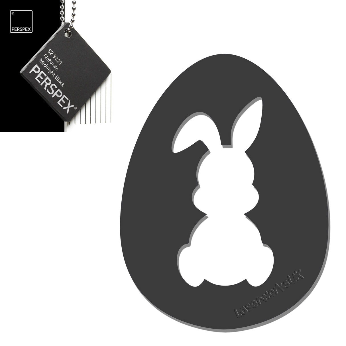 Acrylic Easter Egg With Bunny Cutout - (6cm Pack of 7) - Laserworksuk