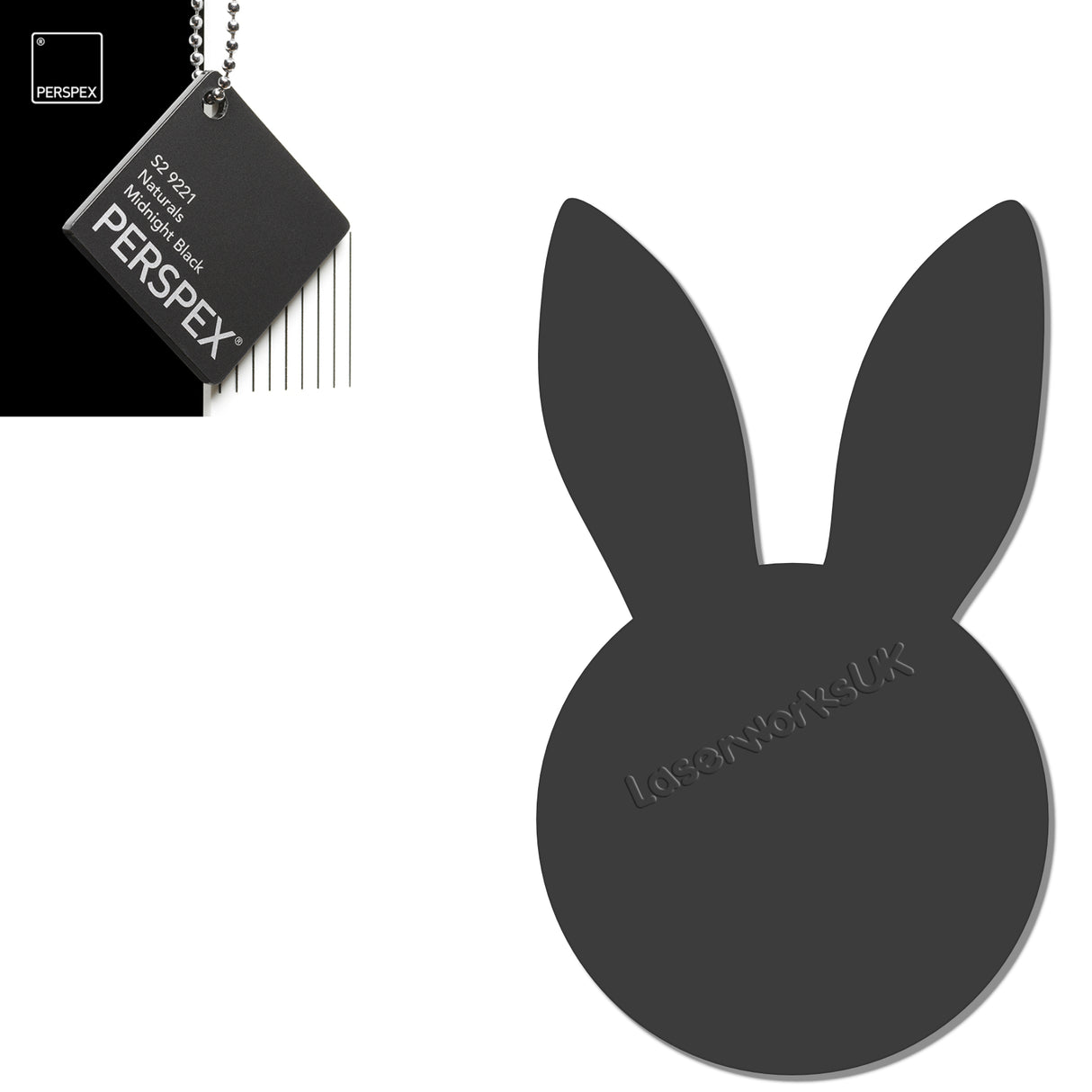 Acrylic Easter Bunny - Rabbit Head Blanks (8cm Pack of 6) - Laserworksuk
