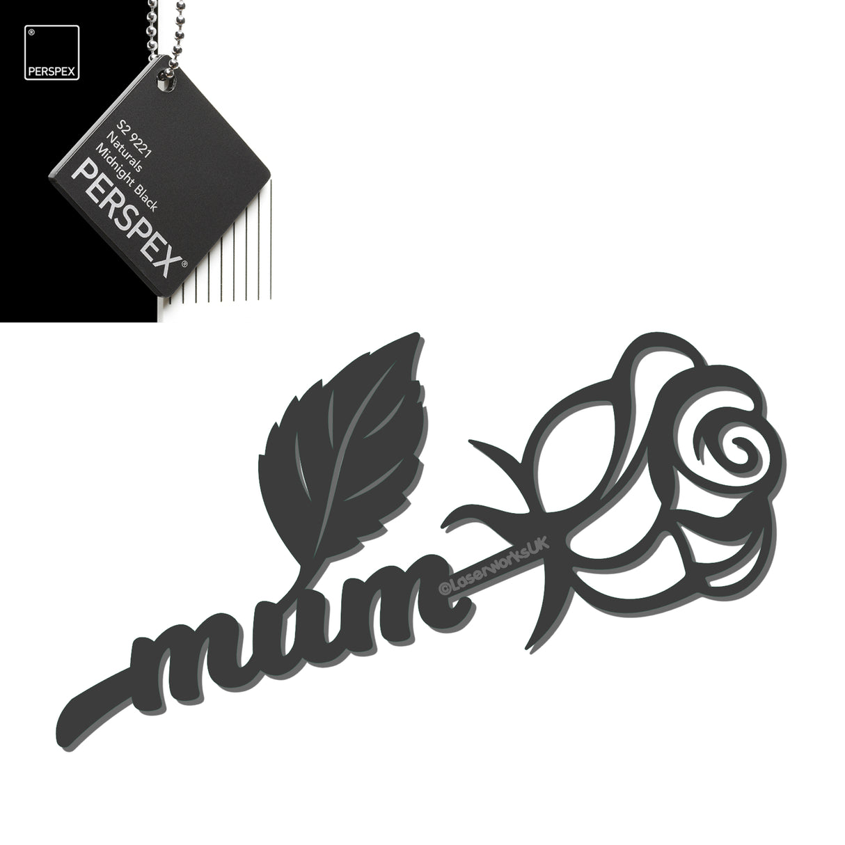 Acrylic Mothers Day Rose - Laserworksuk