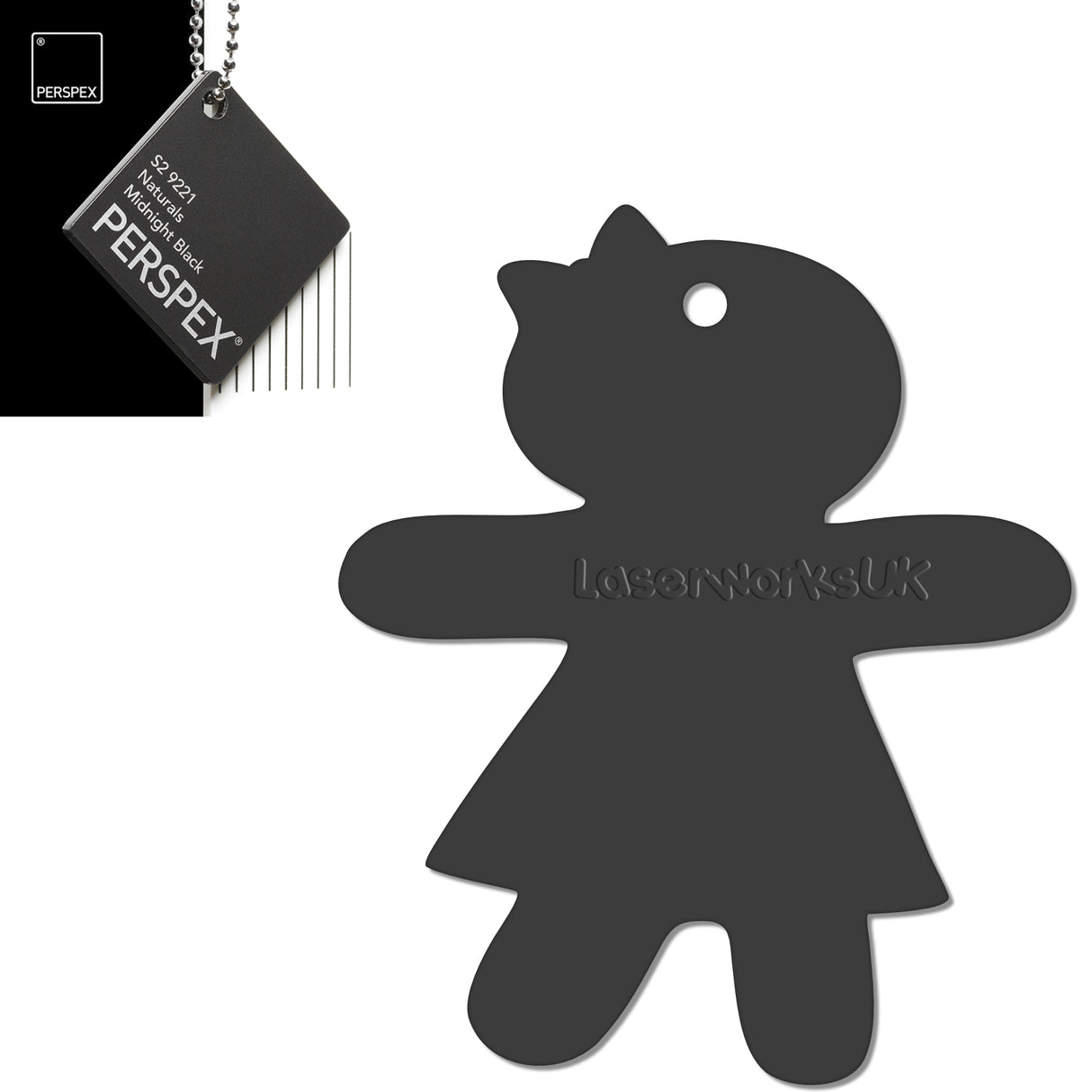 Acrylic Christmas Gingerbread Girl Decorations (Pack of 12) - Laserworksuk