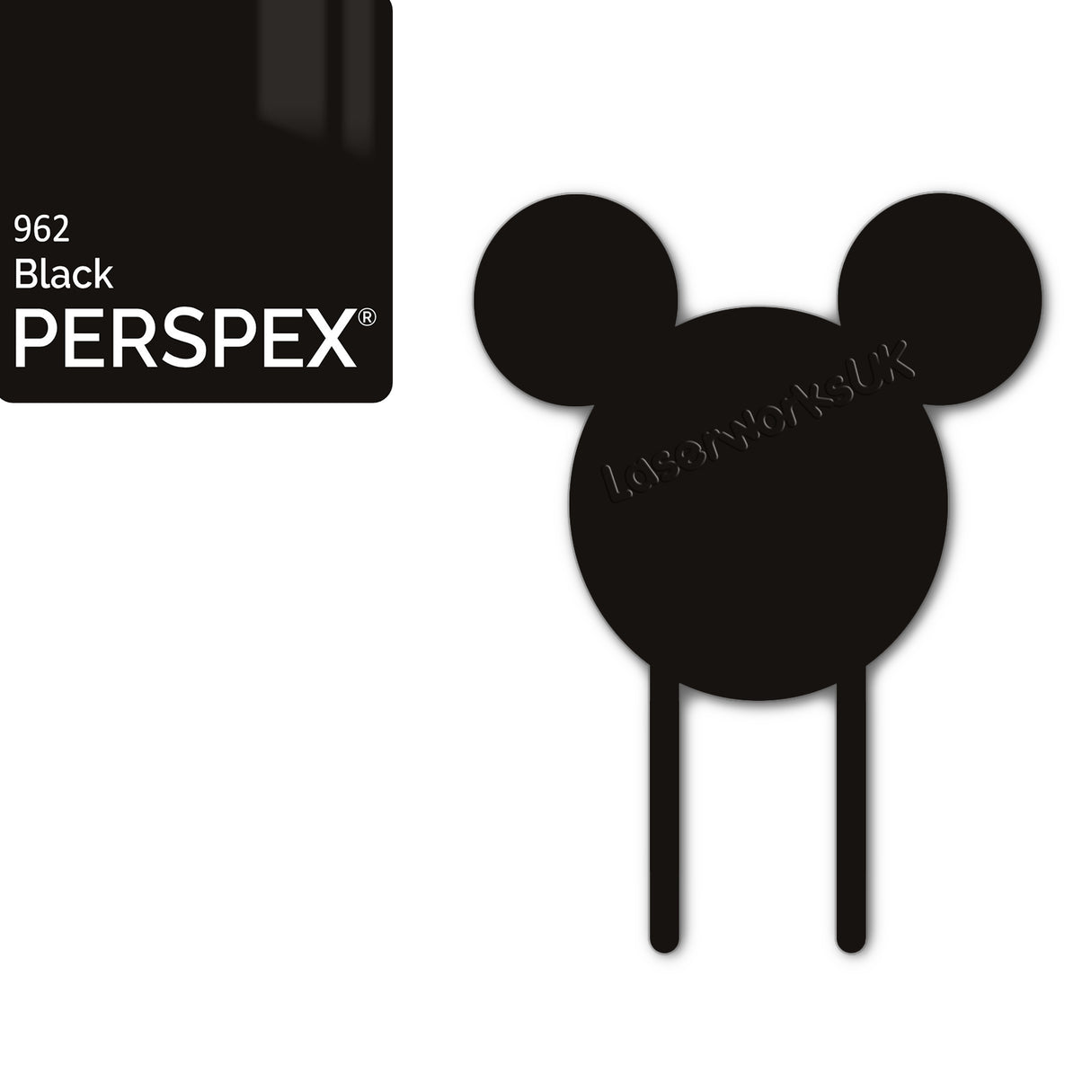 Acrylic Mouse Head Cake Topper (17cm Pack of 3) - Laserworksuk