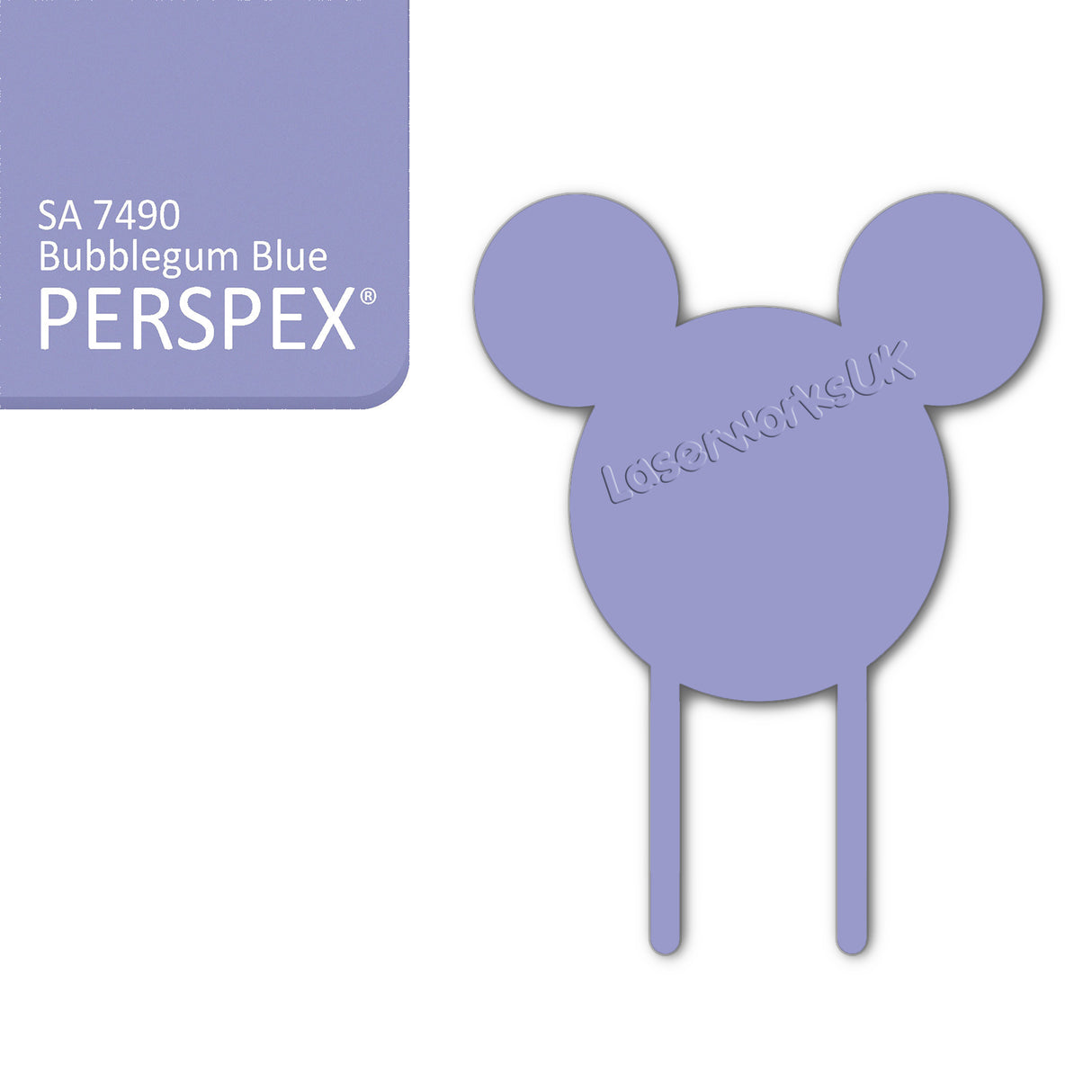 Acrylic Mouse Head Cake Topper (17cm Pack of 3) - Laserworksuk