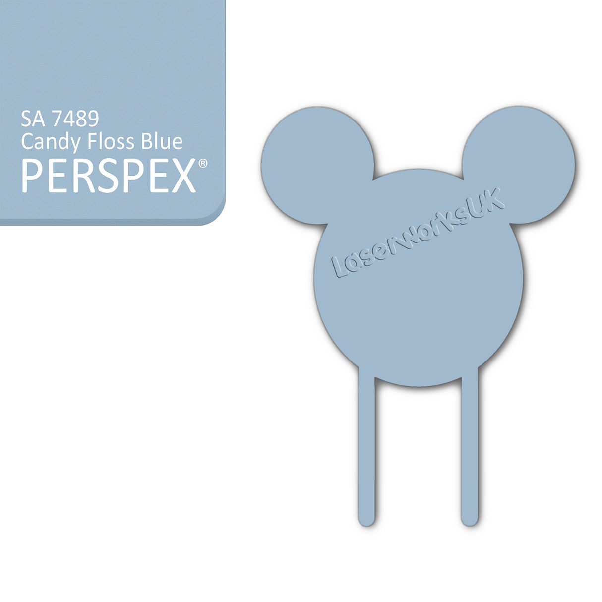 Acrylic Mouse Head Cake Topper (17cm Pack of 3) - Laserworksuk