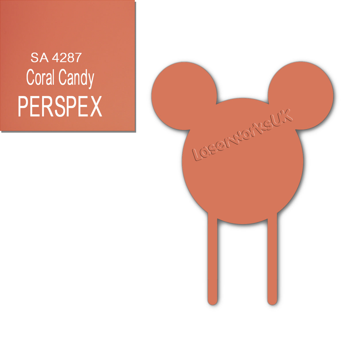 Acrylic Mouse Head Cake Topper (17cm Pack of 3) - Laserworksuk