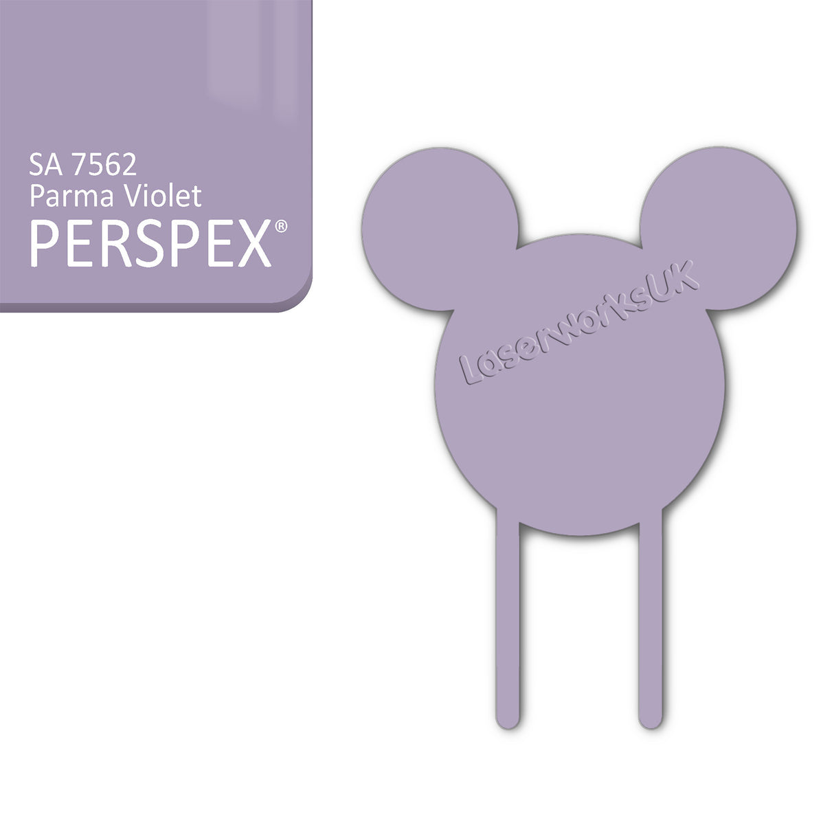 Acrylic Mouse Head Cake Topper (17cm Pack of 3) - Laserworksuk