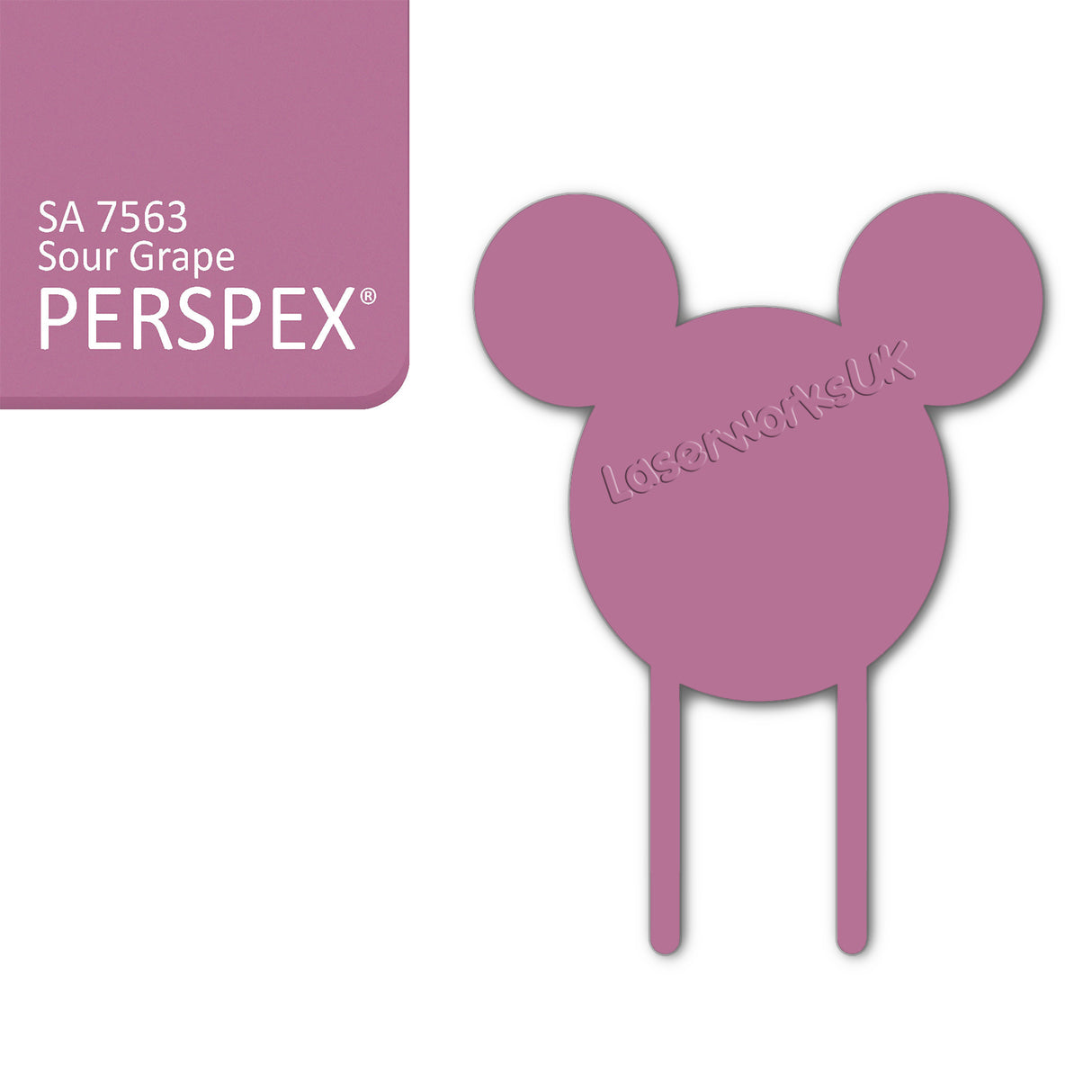 Acrylic Mouse Head Cake Topper (17cm Pack of 3) - Laserworksuk