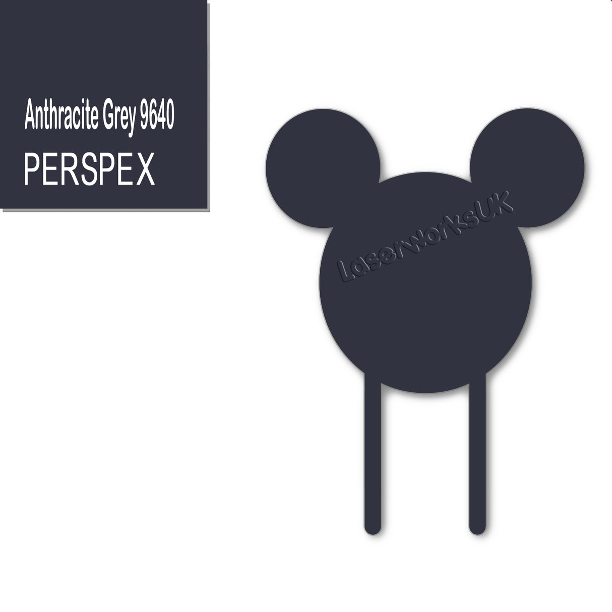 Acrylic Mouse Head Cake Topper (17cm Pack of 3) - Laserworksuk