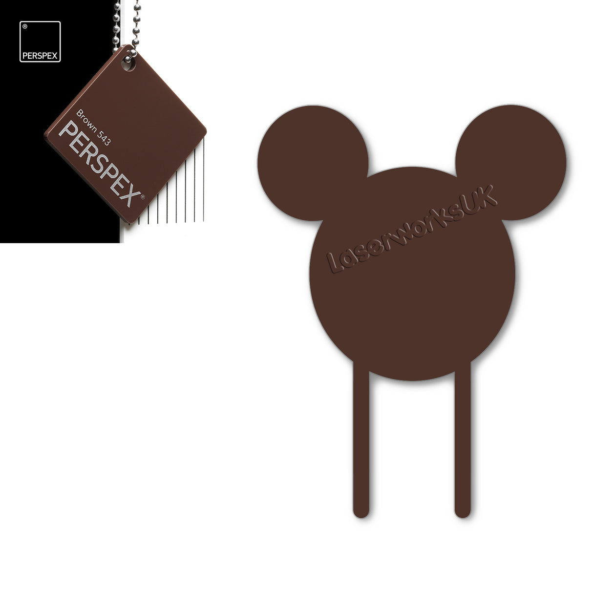 Acrylic Mouse Head Cake Topper (17cm Pack of 3) - Laserworksuk