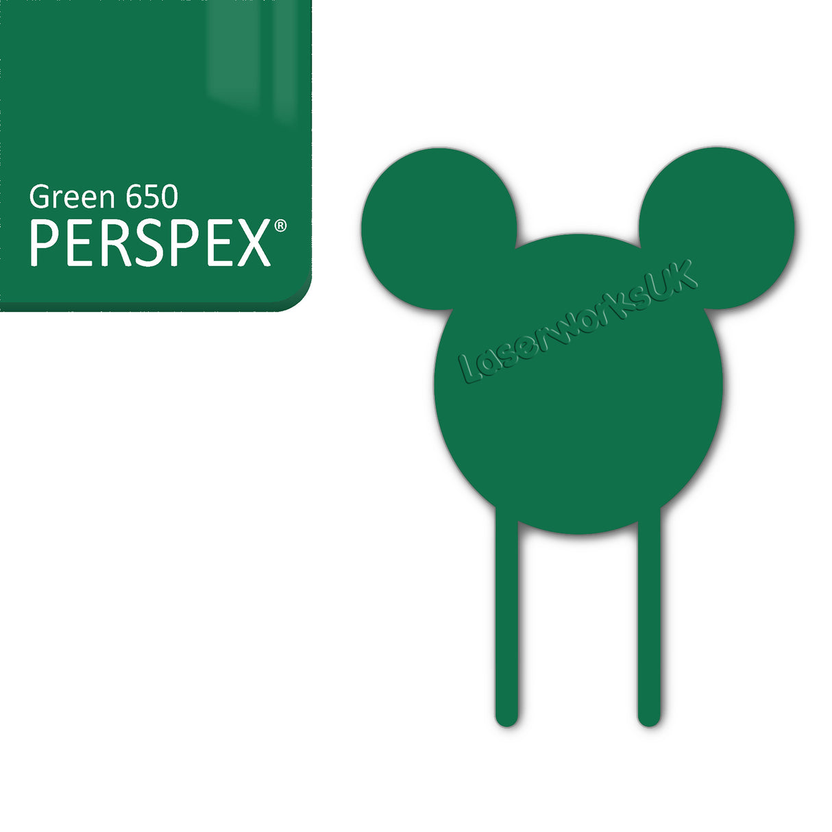 Acrylic Mouse Head Cake Topper (17cm Pack of 3) - Laserworksuk