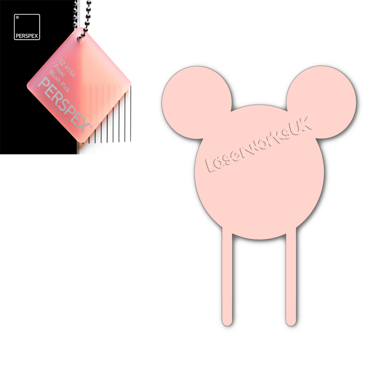 Acrylic Mouse Head Cake Topper (17cm Pack of 3) - Laserworksuk