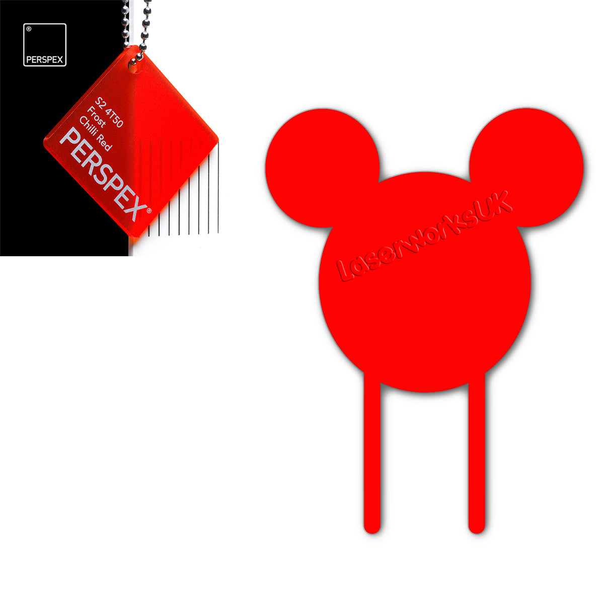 Acrylic Mouse Head Cake Topper (17cm Pack of 3) - Laserworksuk