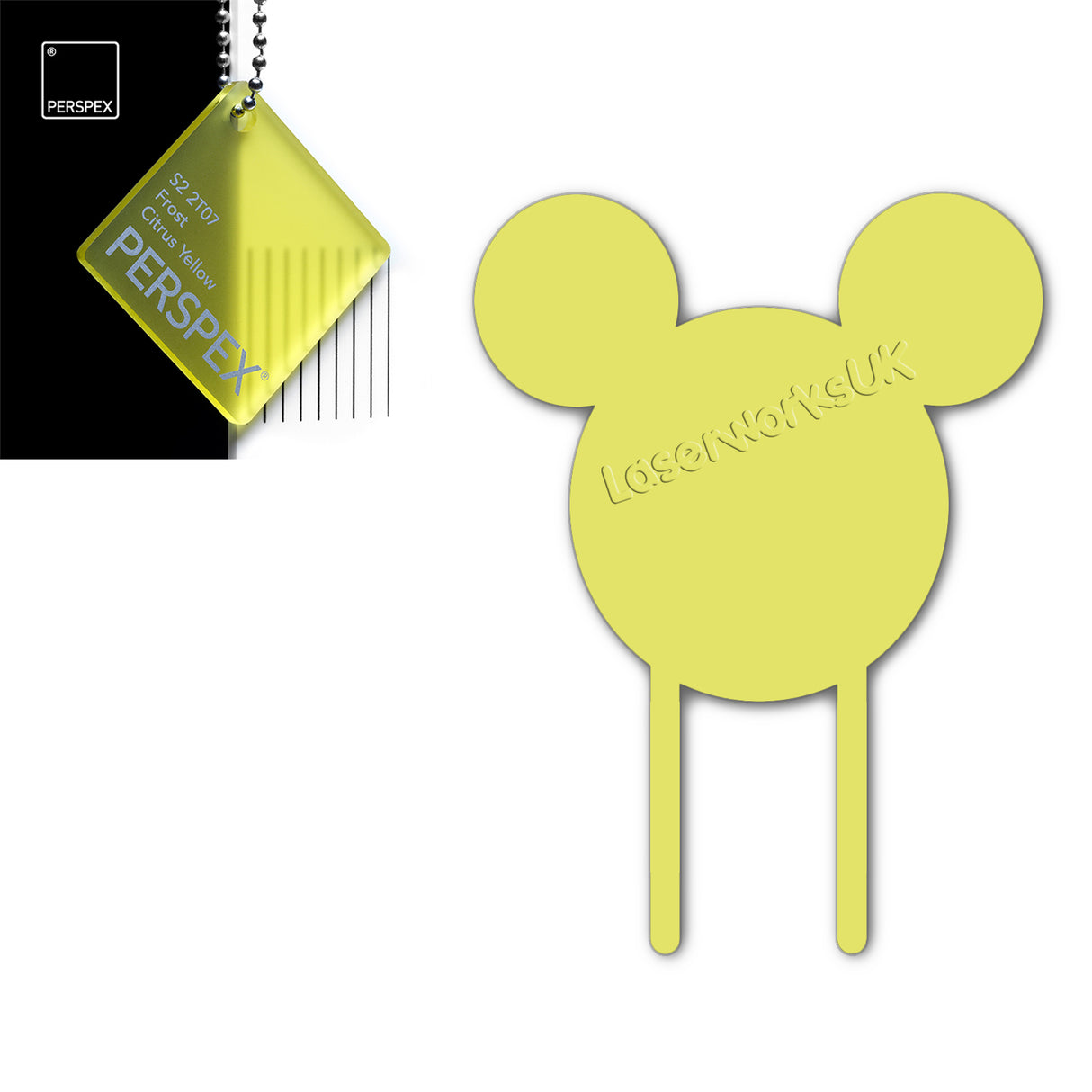 Acrylic Mouse Head Cake Topper (17cm Pack of 3) - Laserworksuk