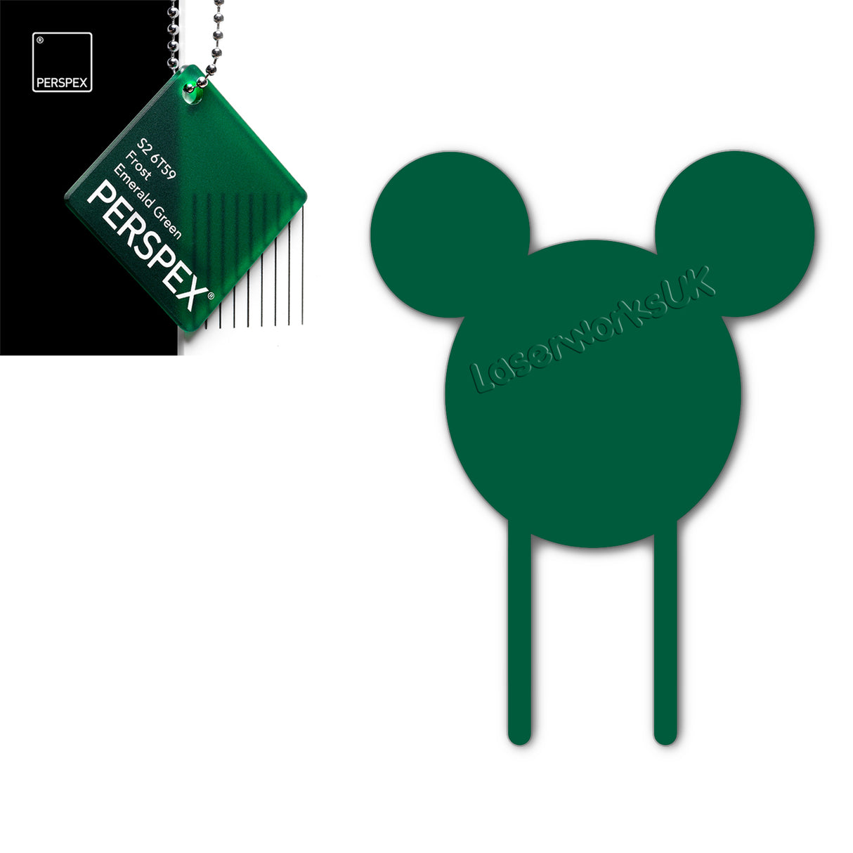 Acrylic Mouse Head Cake Topper (17cm Pack of 3) - Laserworksuk