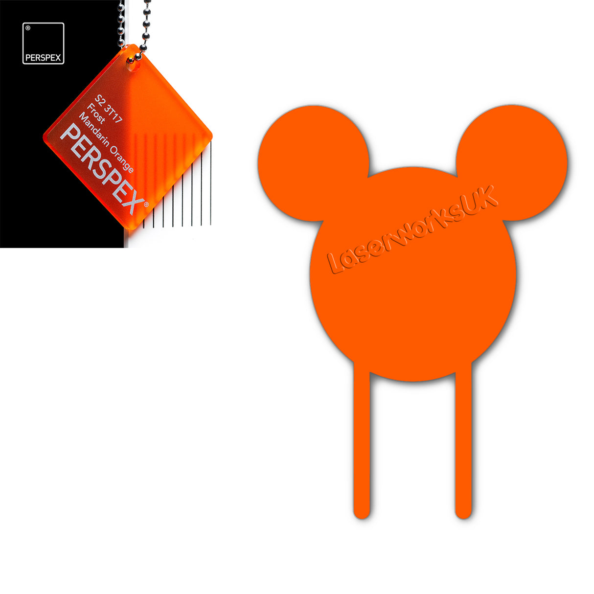 Acrylic Mouse Head Cake Topper (17cm Pack of 3) - Laserworksuk
