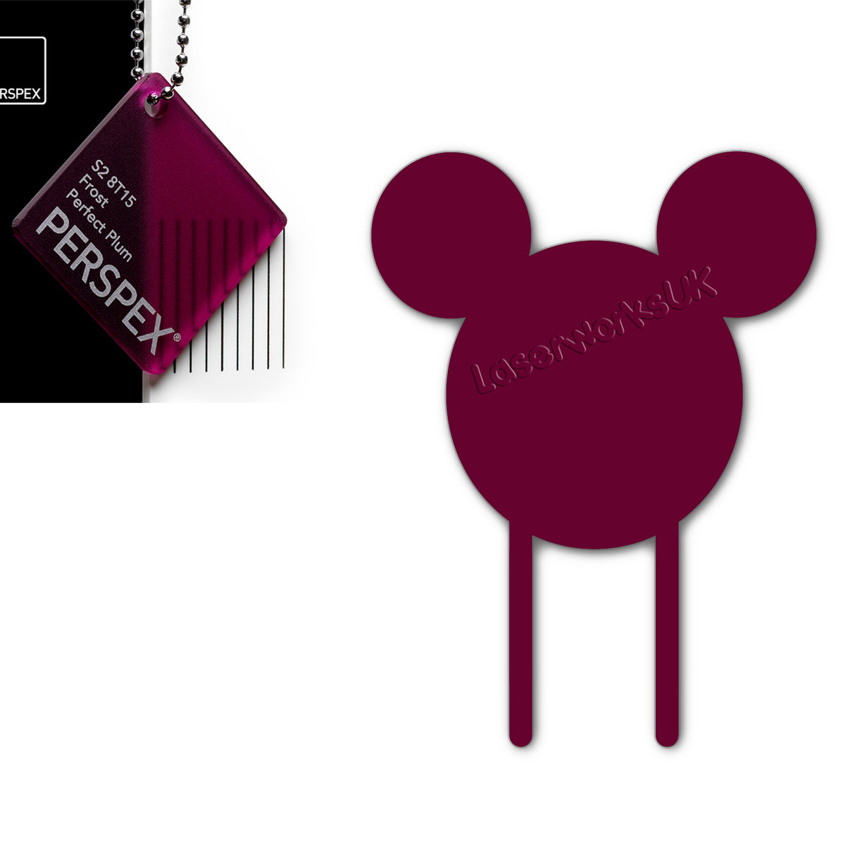 Acrylic Mouse Head Cake Topper (17cm Pack of 3) - Laserworksuk