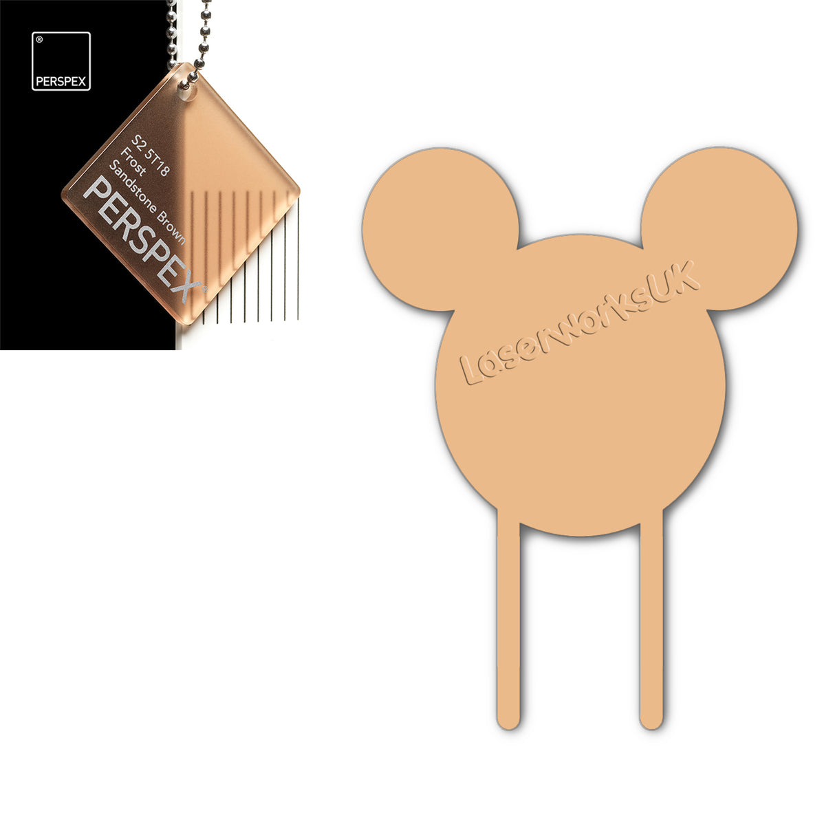 Acrylic Mouse Head Cake Topper (17cm Pack of 3) - Laserworksuk