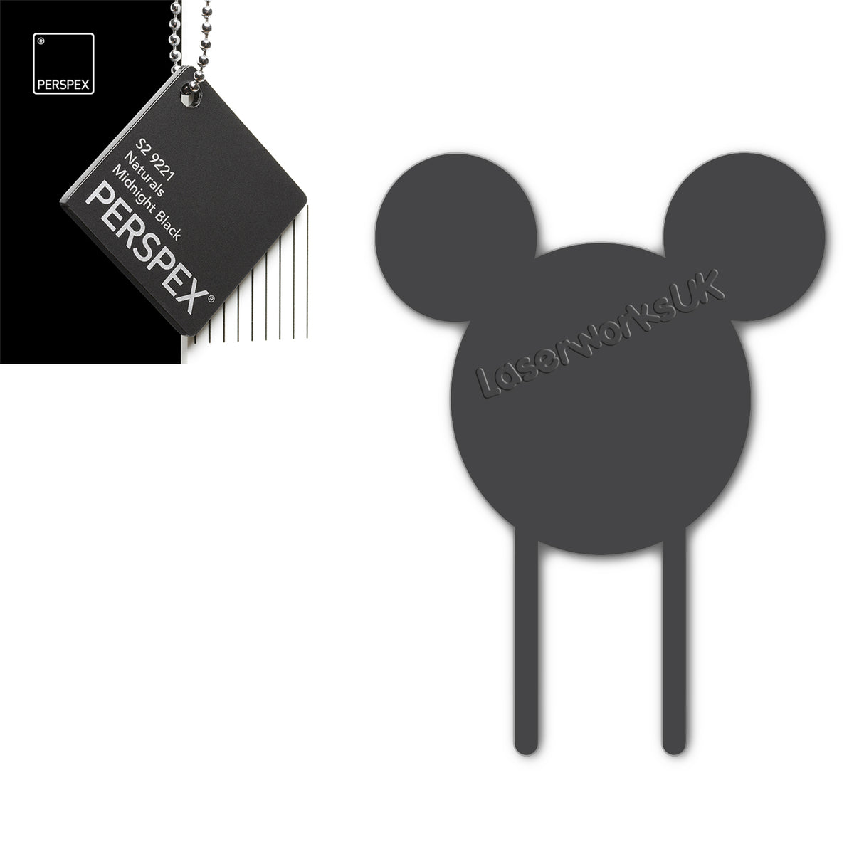 Acrylic Mouse Head Cake Topper (17cm Pack of 3) - Laserworksuk