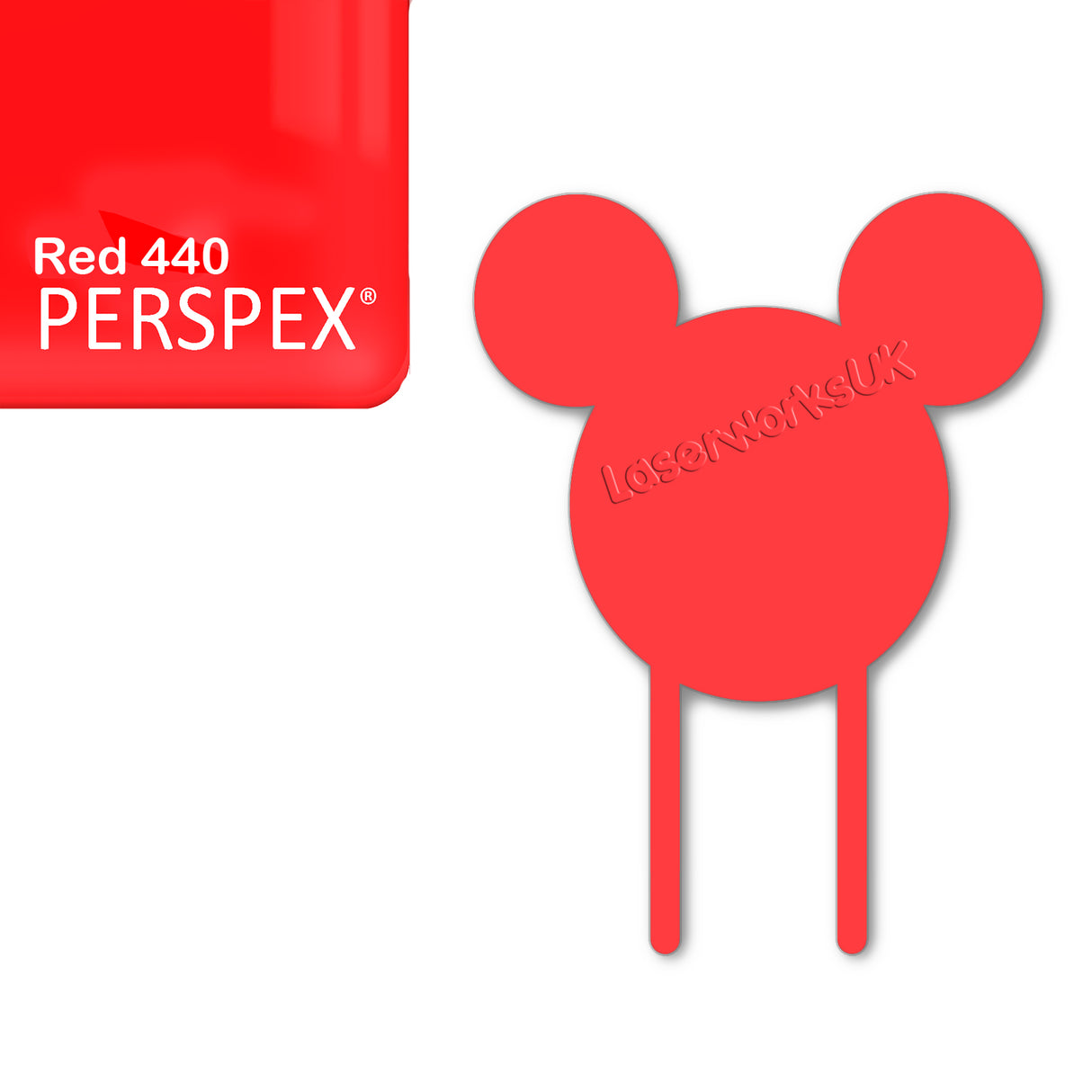 Acrylic Mouse Head Cake Topper (17cm Pack of 3) - Laserworksuk