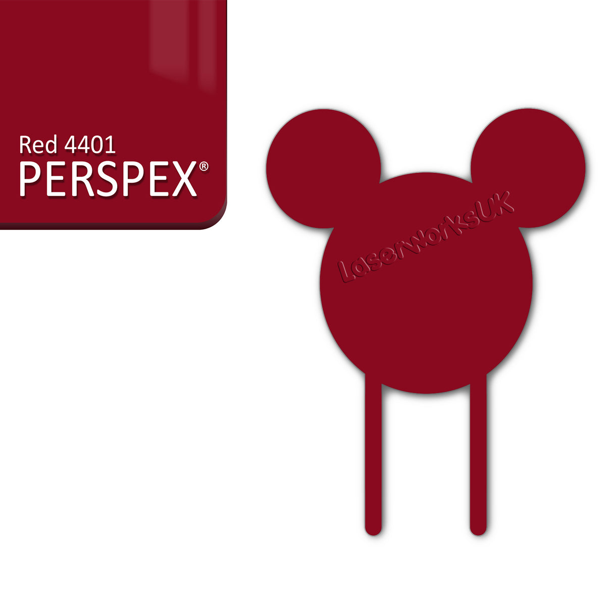 Acrylic Mouse Head Cake Topper (17cm Pack of 3) - Laserworksuk