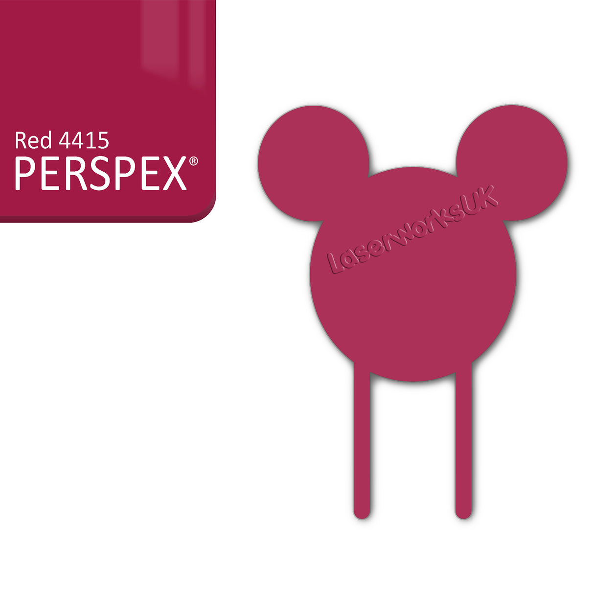 Acrylic Mouse Head Cake Topper (17cm Pack of 3) - Laserworksuk