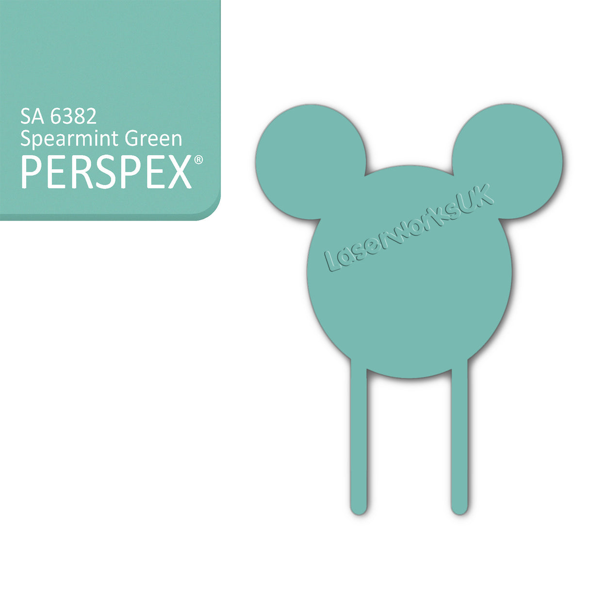 Acrylic Mouse Head Cake Topper (17cm Pack of 3) - Laserworksuk