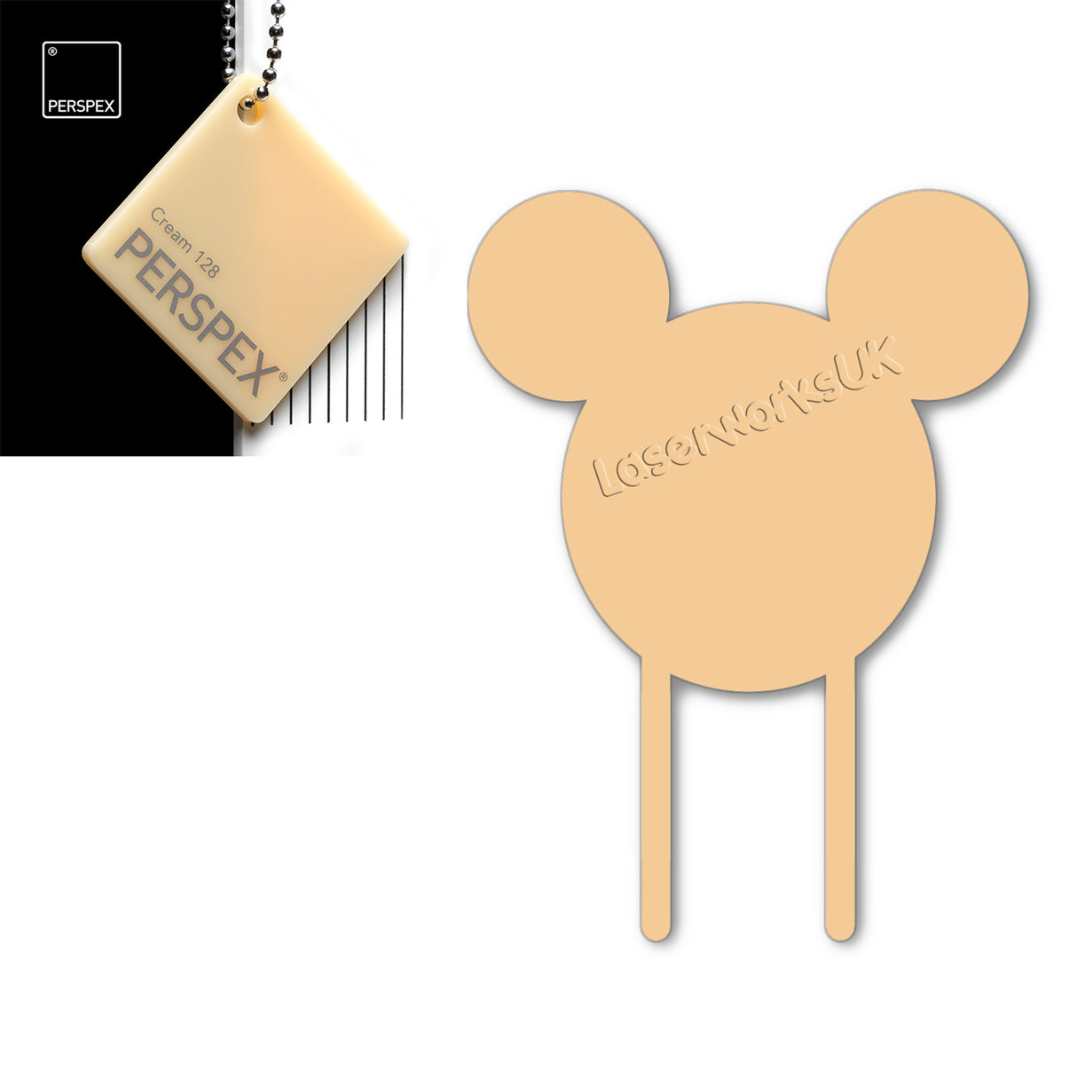 Acrylic Mouse Head Cake Topper (17cm Pack of 3) - Laserworksuk