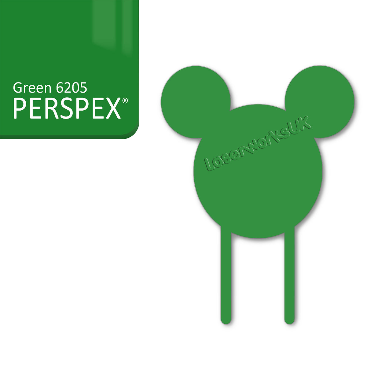 Acrylic Mouse Head Cake Topper (17cm Pack of 3) - Laserworksuk