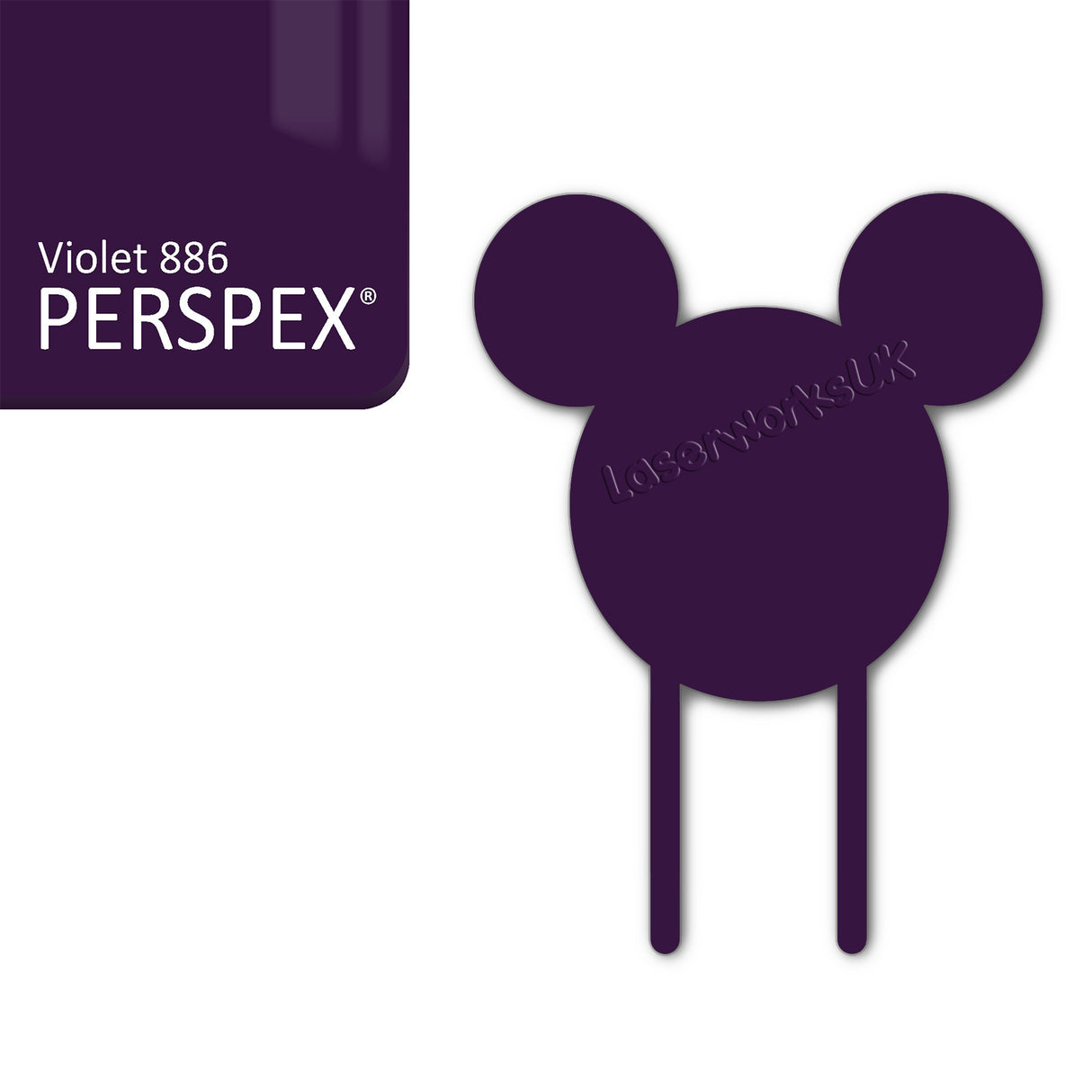 Acrylic Mouse Head Cake Topper (17cm Pack of 3) - Laserworksuk