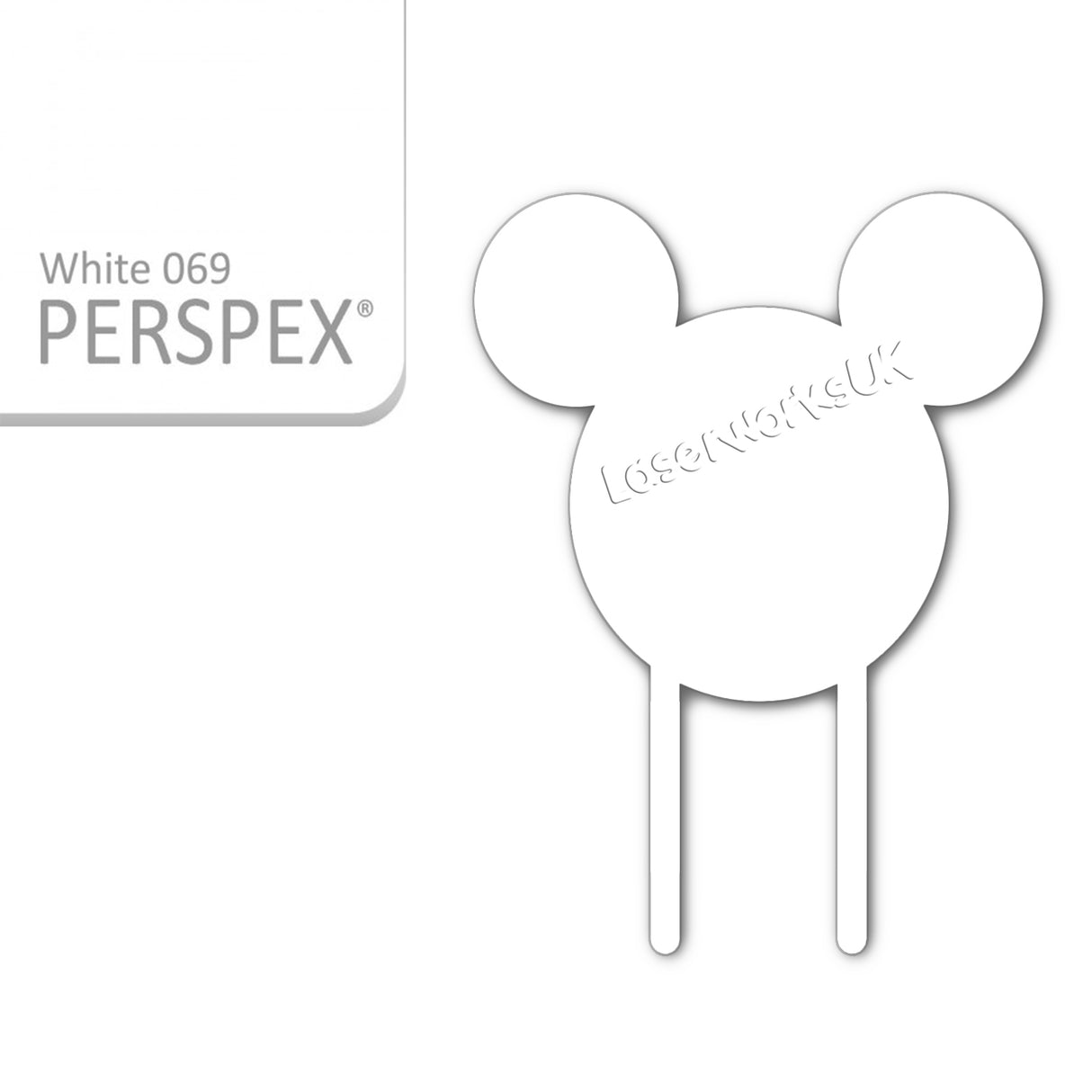 Acrylic Mouse Head Cake Topper (17cm Pack of 3) - Laserworksuk