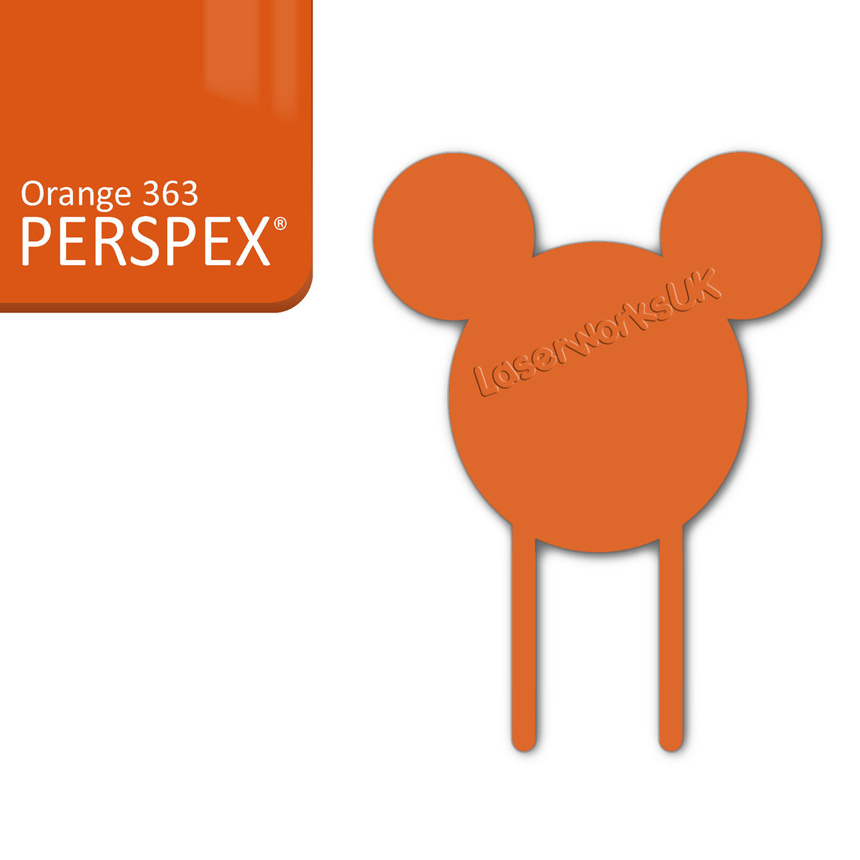 Acrylic Mouse Head Cake Topper (17cm Pack of 3) - Laserworksuk