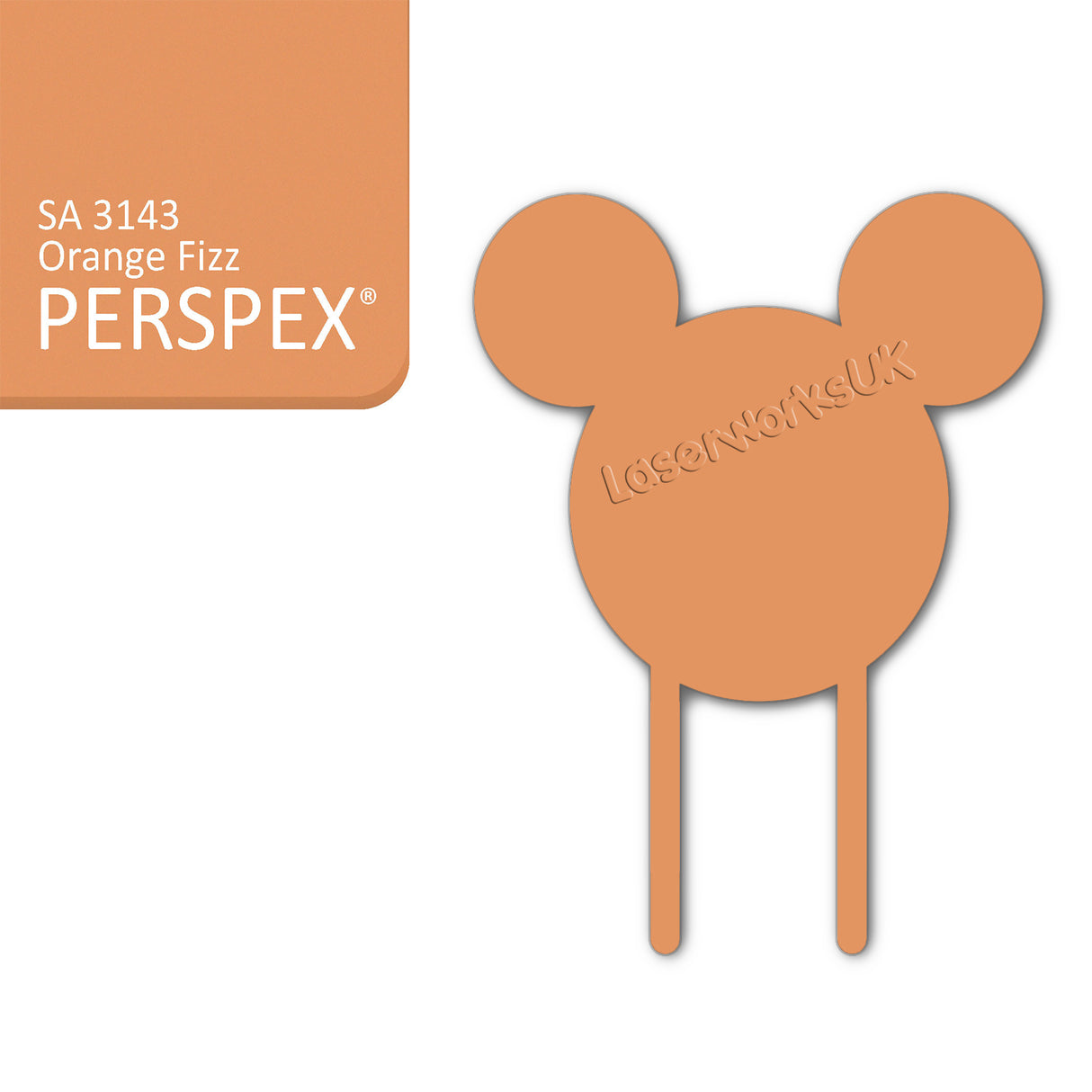 Acrylic Mouse Head Cake Topper (17cm Pack of 3) - Laserworksuk