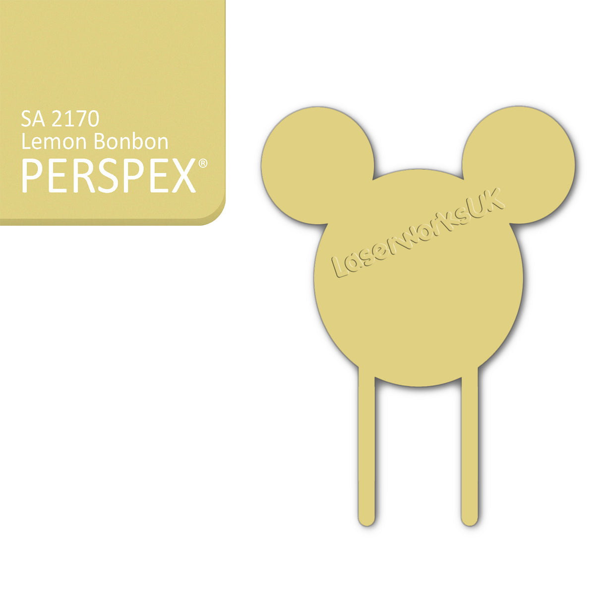 Acrylic Mouse Head Cake Topper (17cm Pack of 3) - Laserworksuk