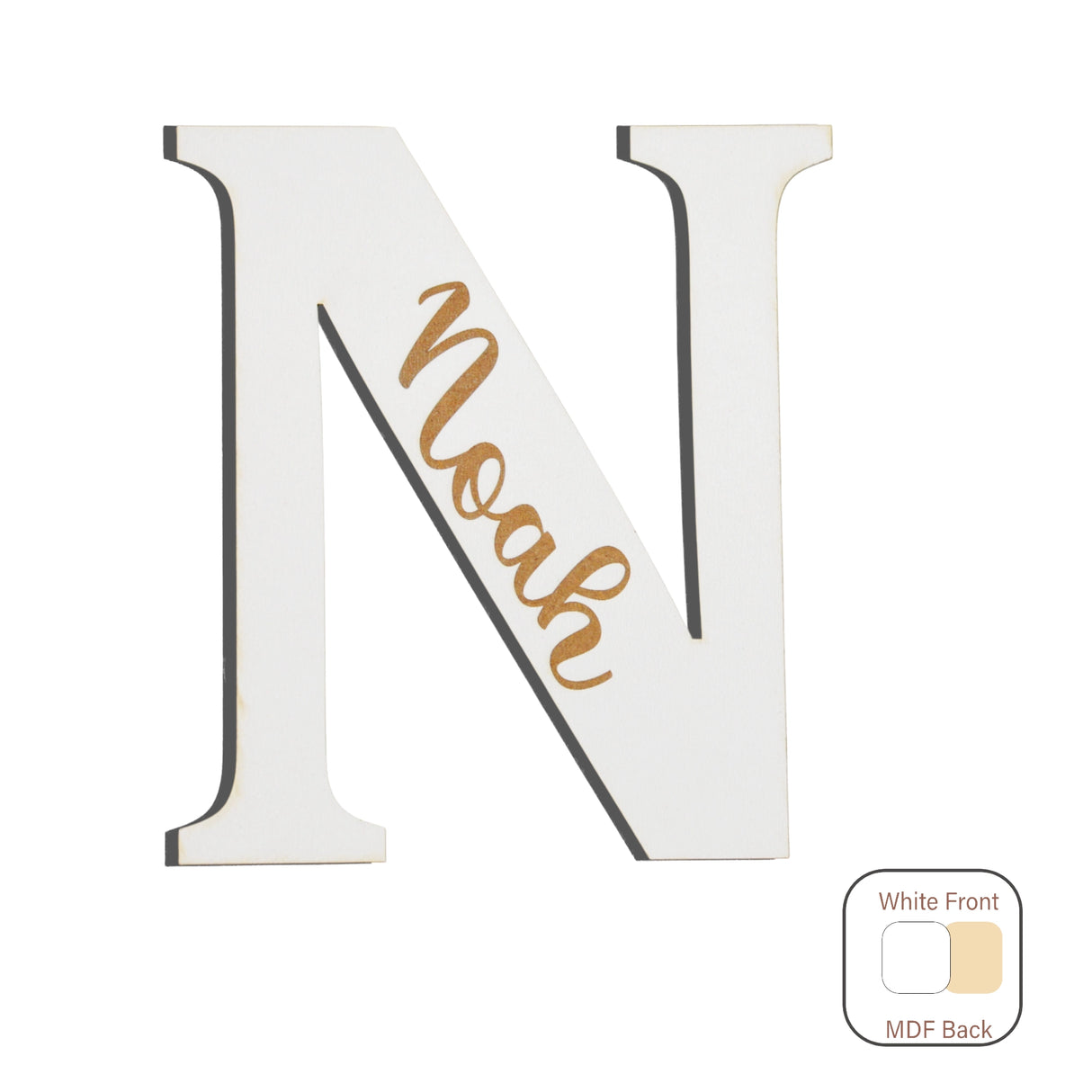 White Engraved Wooden Alphabet Letters - Laserworksuk