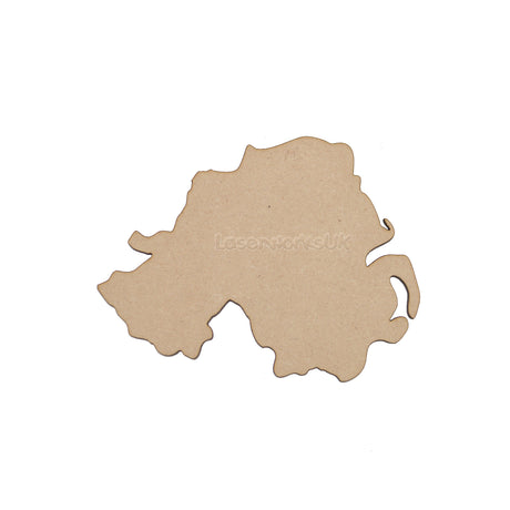 Wooden Northern Ireland Map - Irish Map Outline Shapes - LaserworksUK