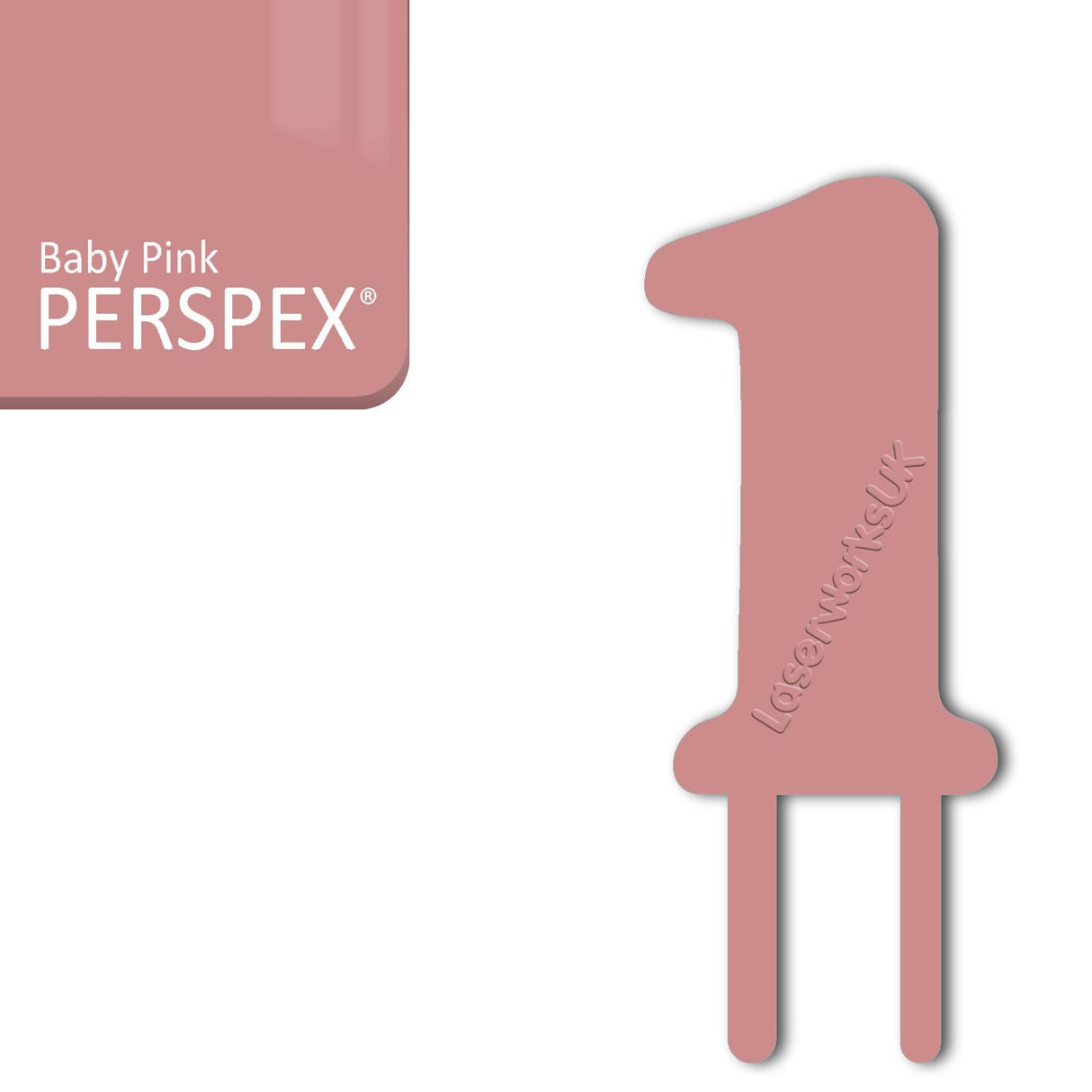 Acrylic Number One Cake Topper - Laserworksuk