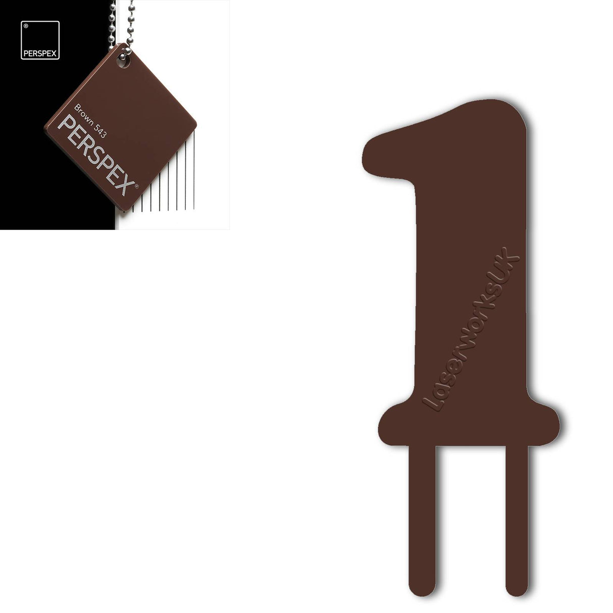 Acrylic Number One Cake Topper - Laserworksuk