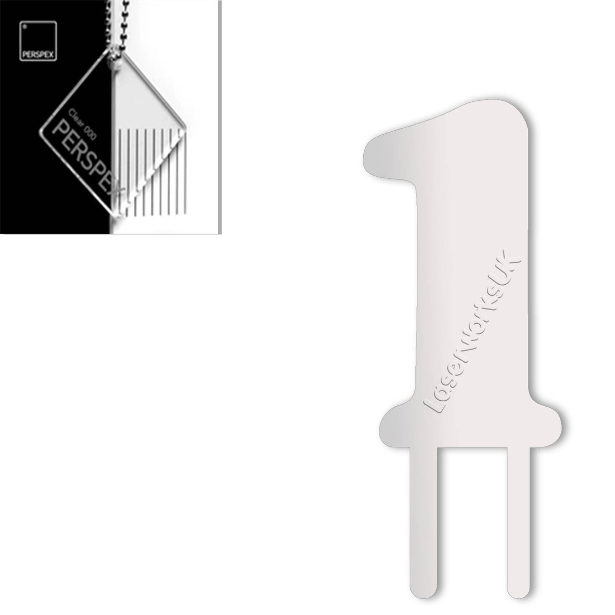 Acrylic Number One Cake Topper - Laserworksuk