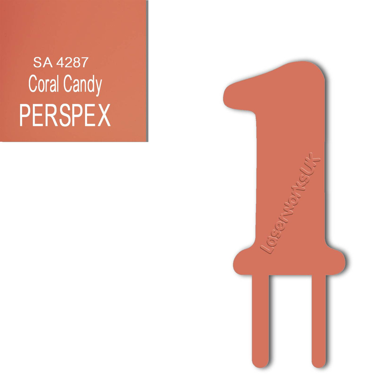 Acrylic Number One Cake Topper - Laserworksuk