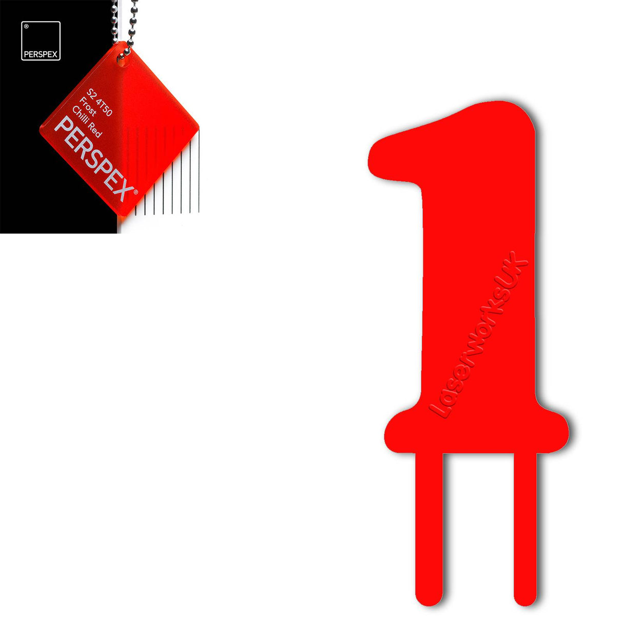 Acrylic Number One Cake Topper - Laserworksuk