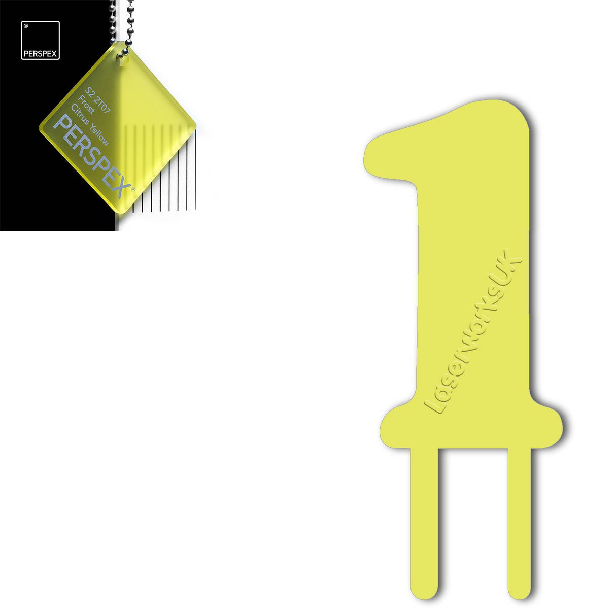 Acrylic Number One Cake Topper - Laserworksuk