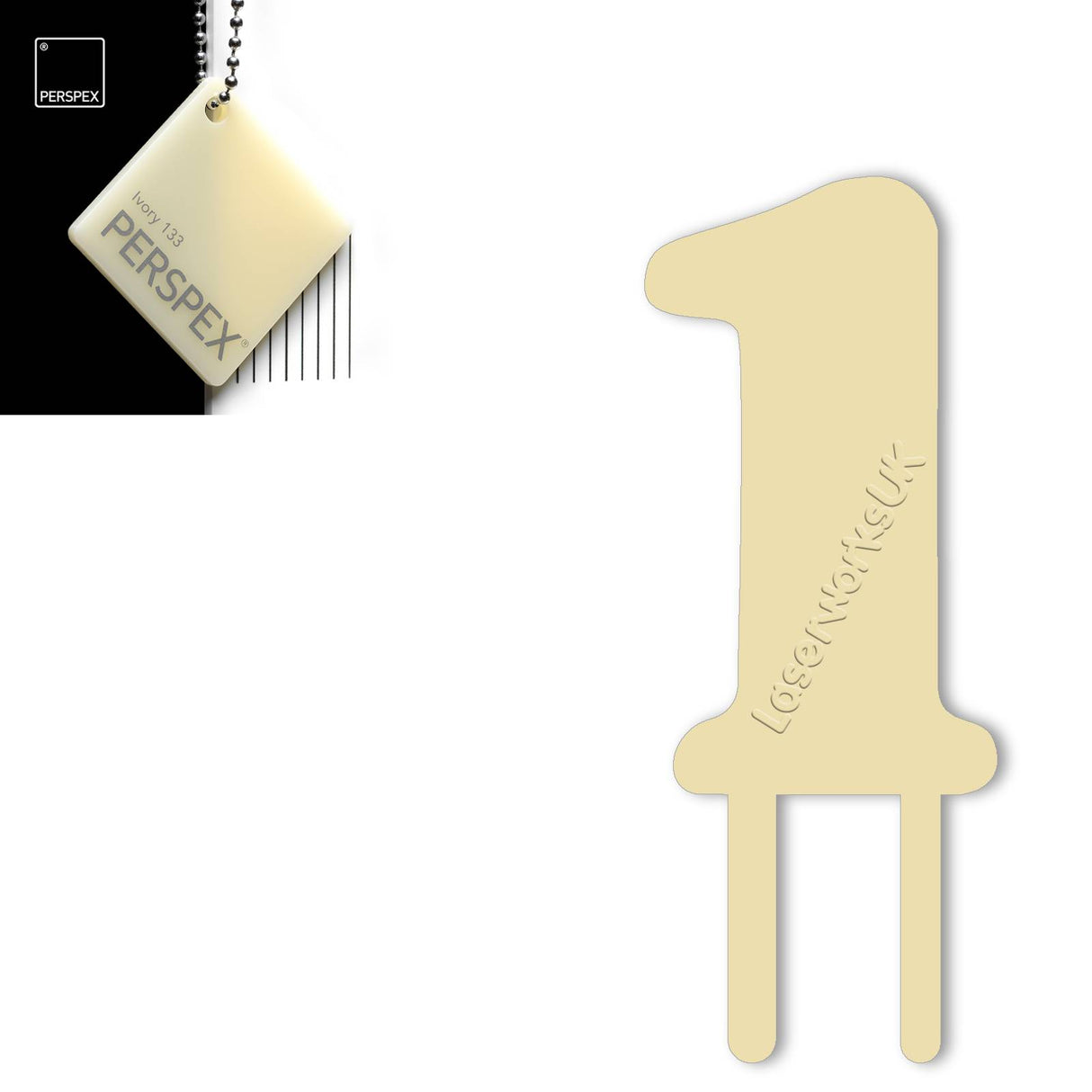 Acrylic Number One Cake Topper - Laserworksuk