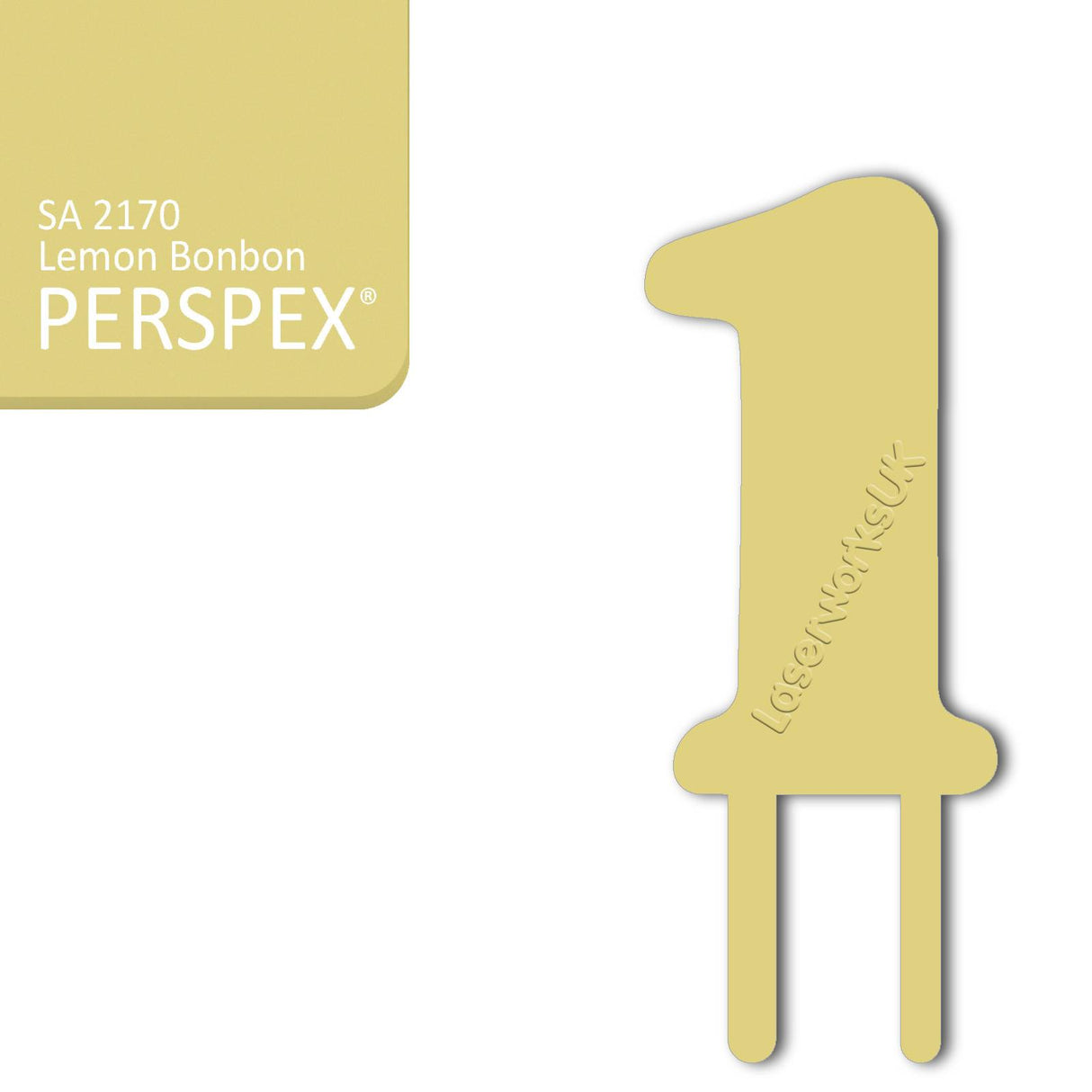 Acrylic Number One Cake Topper - Laserworksuk