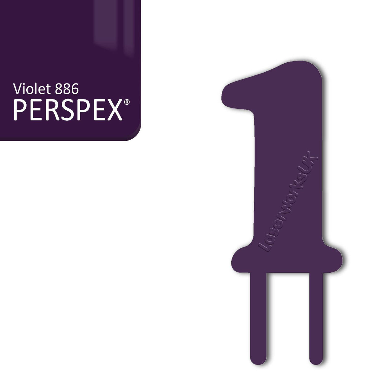 Acrylic Number One Cake Topper - Laserworksuk