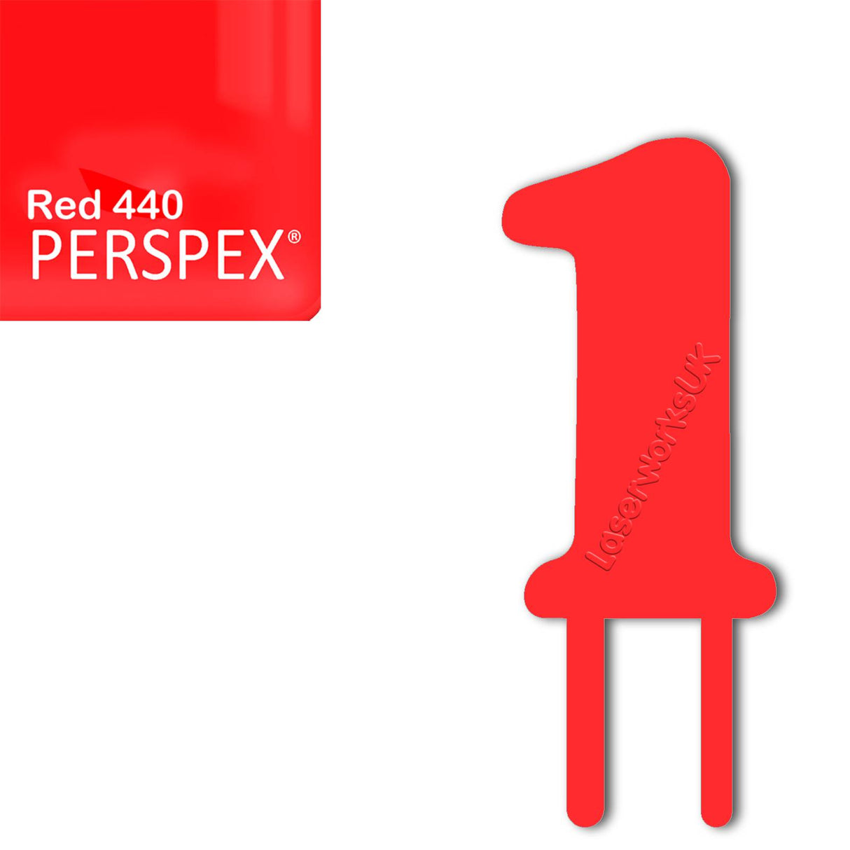 Acrylic Number One Cake Topper - Laserworksuk