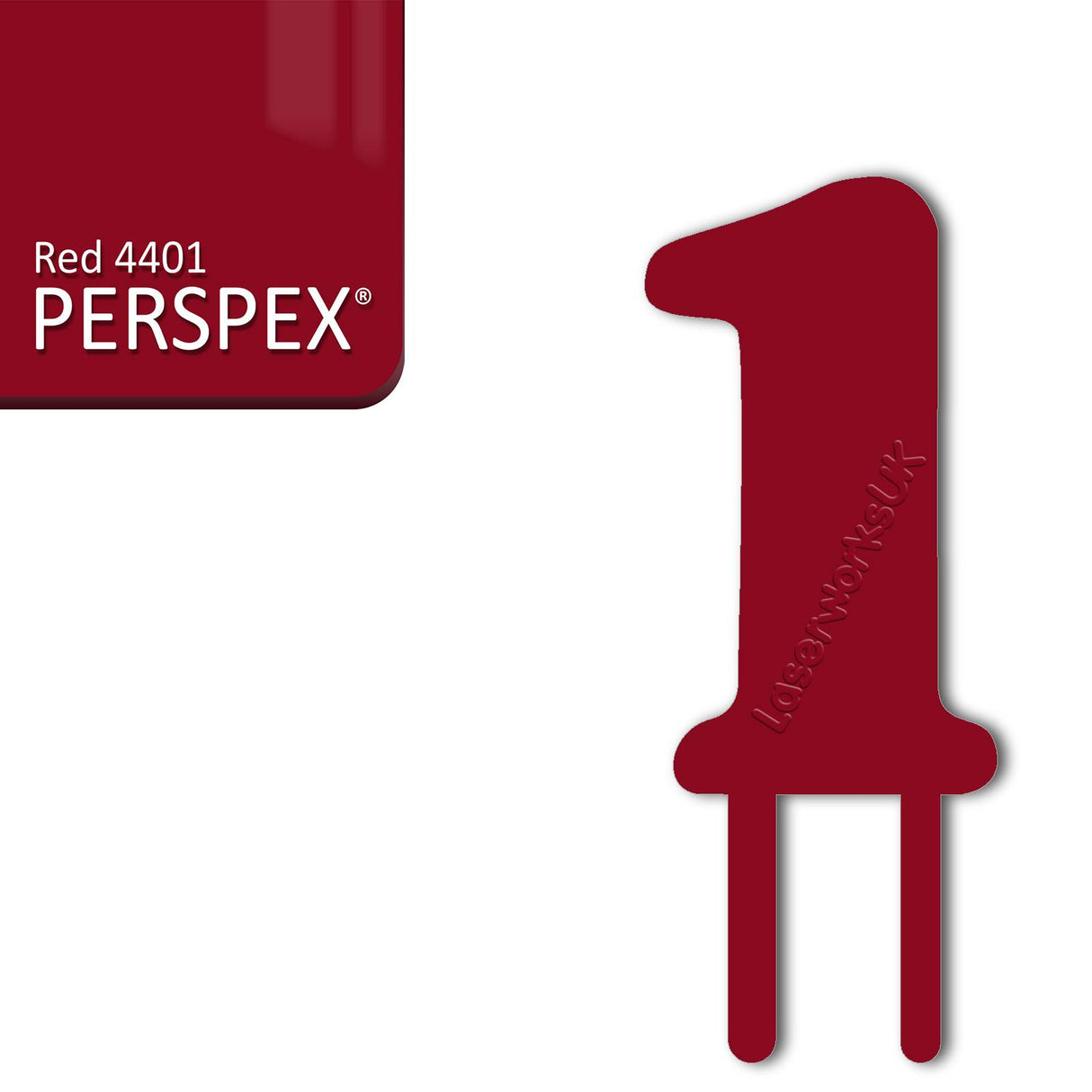 Acrylic Number One Cake Topper - Laserworksuk