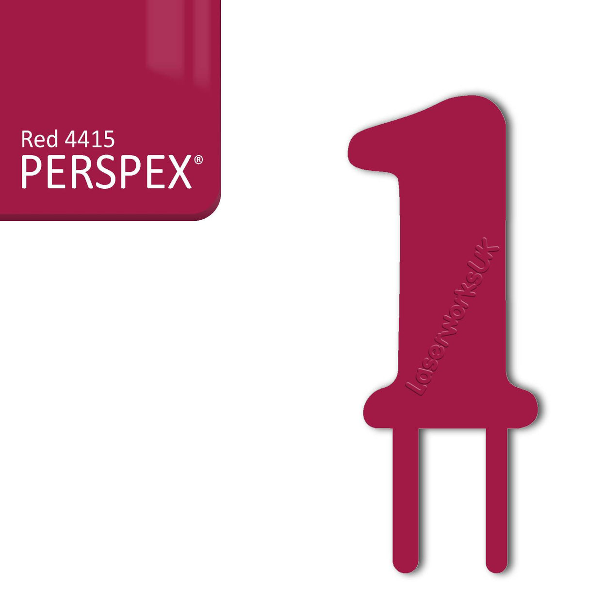 Acrylic Number One Cake Topper - Laserworksuk